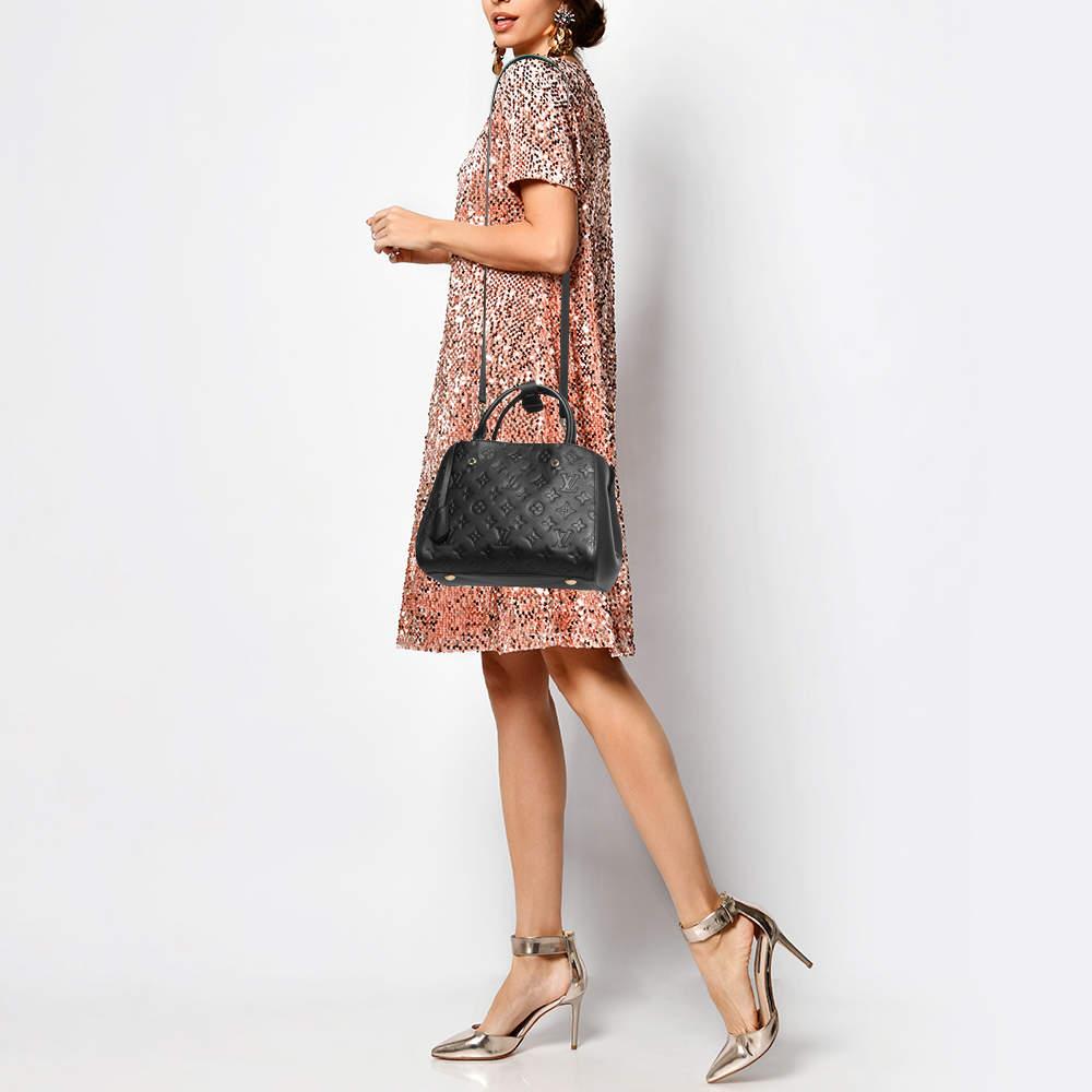 Louis Vuitton Black Monogram Empreinte Leather Montaigne BB Bag In Good Condition In Dubai, Al Qouz 2