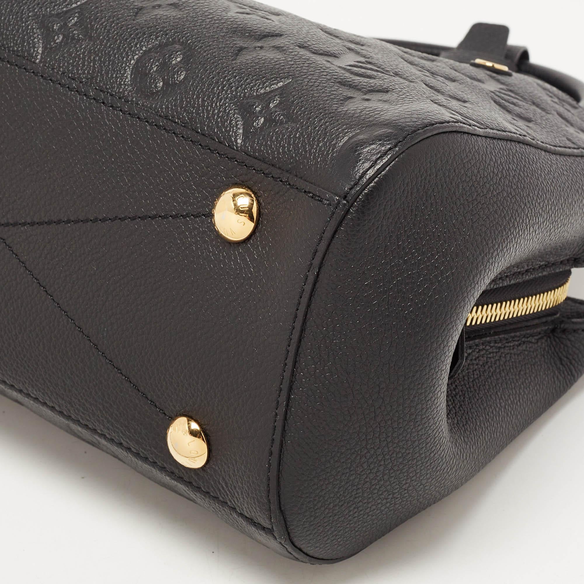 Louis Vuitton Black Monogram Empreinte Leather Montaigne BB Bag 3