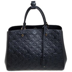 Louis Vuitton Black Monogram Empreinte Leather Montaigne GM Bag