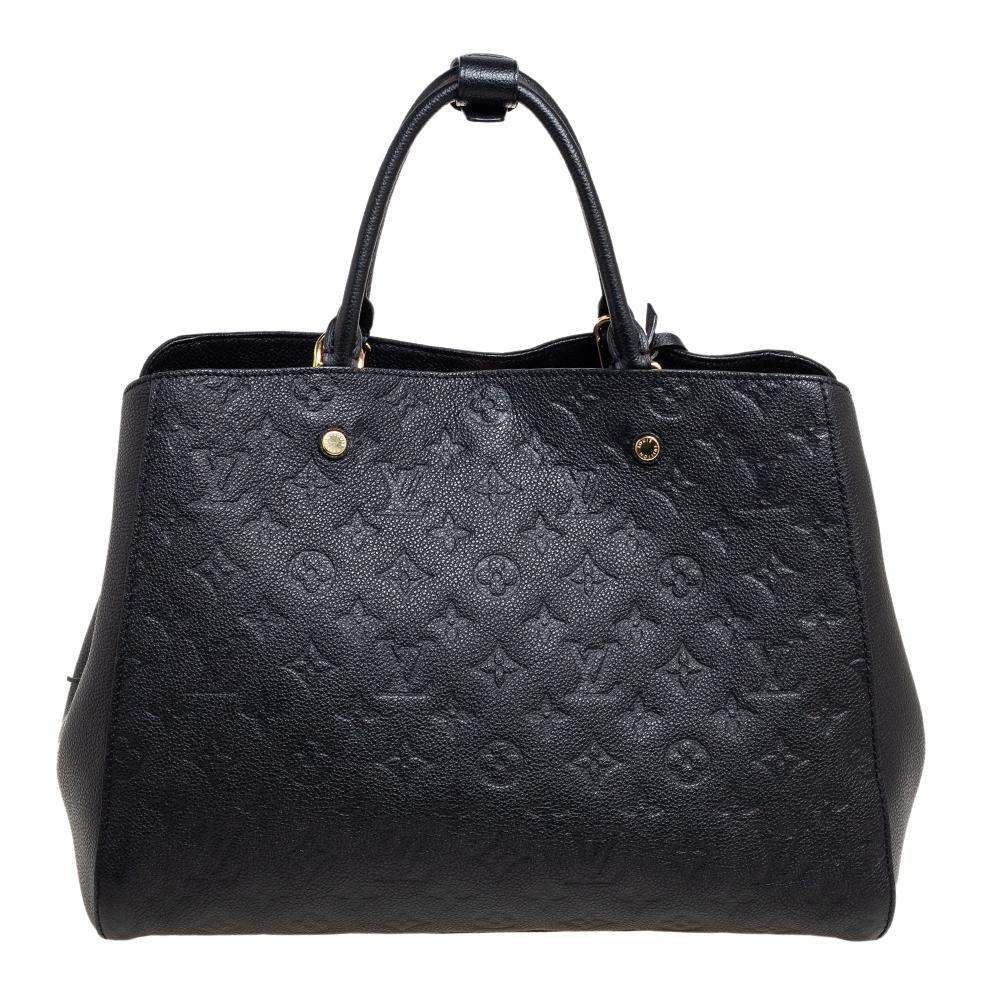 Louis Vuitton Black Monogram Empreinte Leather Montaigne MM Bag 4