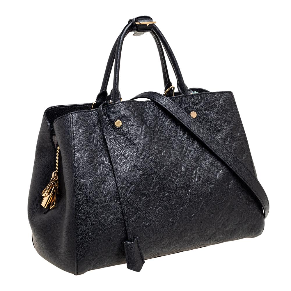Louis Vuitton Black Monogram Empreinte Leather Montaigne MM Bag 5