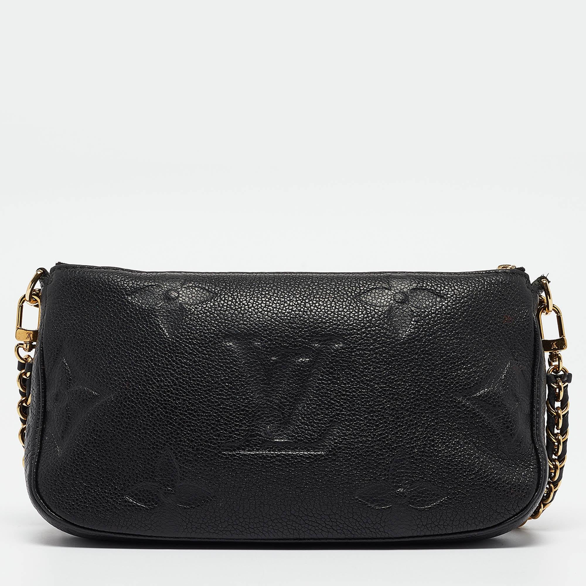 Women's Louis Vuitton Black Monogram Empreinte Leather Multi-Pochette Accessoires Bag