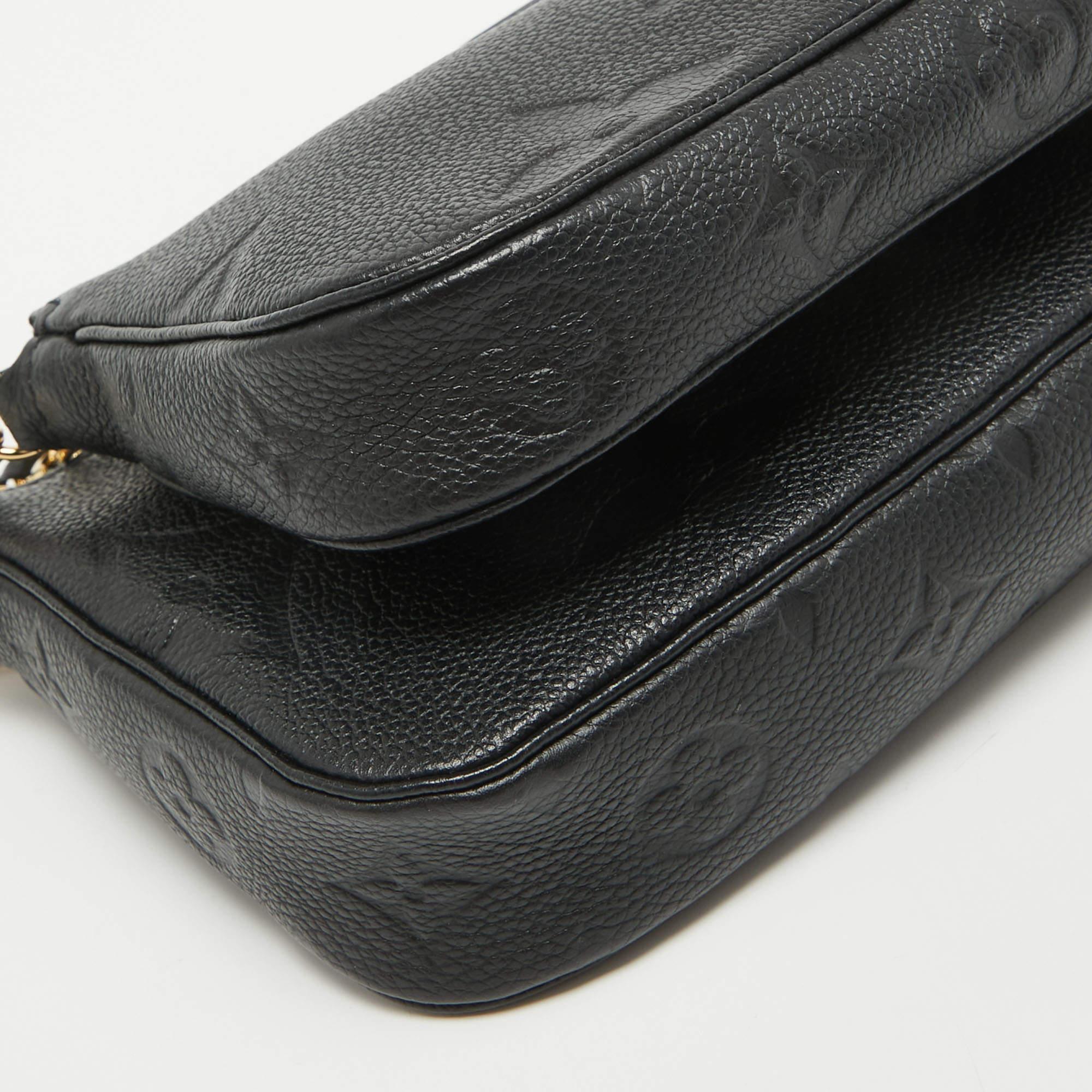 Louis Vuitton Black Monogram Empreinte Leather Multi Pochette Accessoires For Sale 6