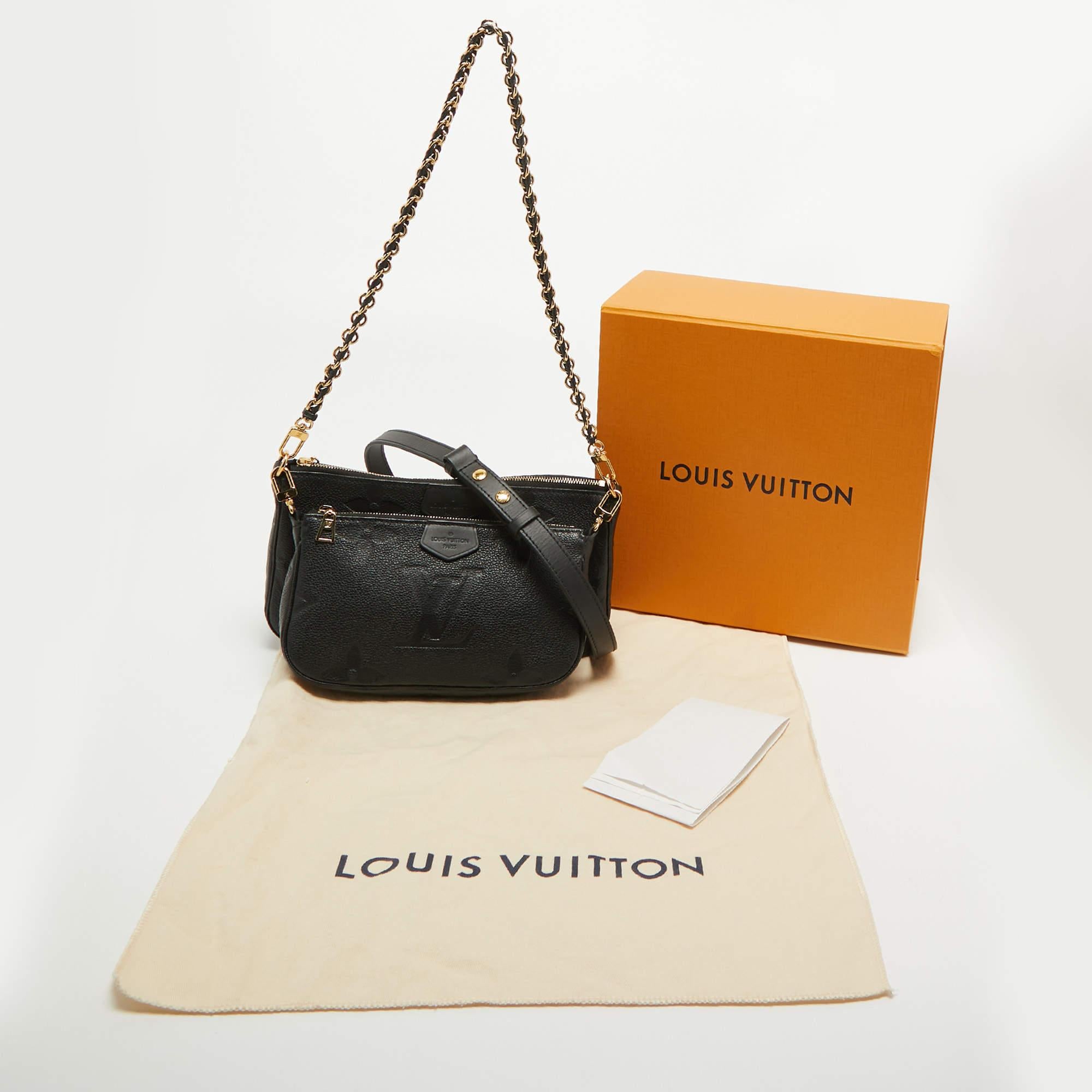 Louis Vuitton Black Monogram Empreinte Leather Multi Pochette Accessoires For Sale 9