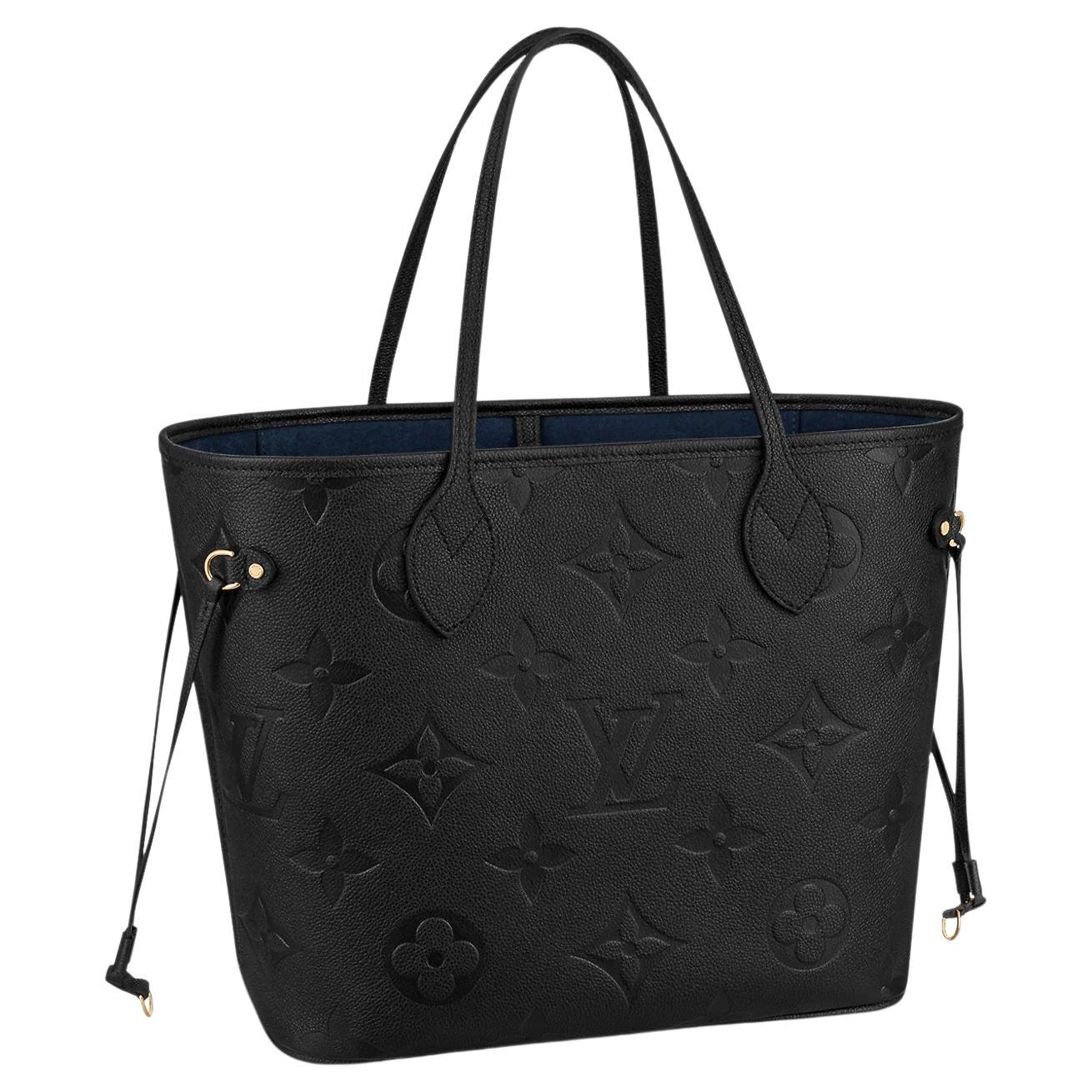 Louis Vuitton Black Monogram Empreinte Leather Neverfull MM Tote Bag