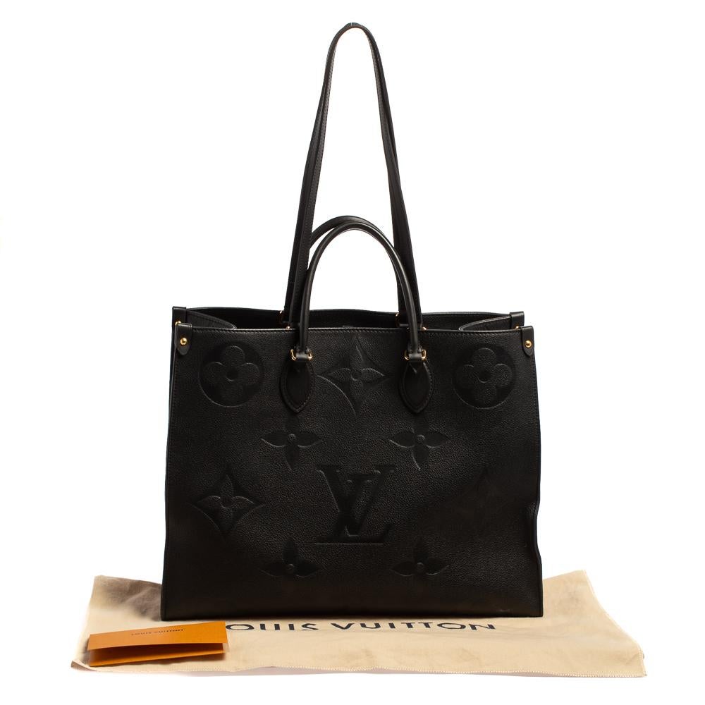 Louis Vuitton Black Monogram Empreinte Leather Onthego GM Bag 3