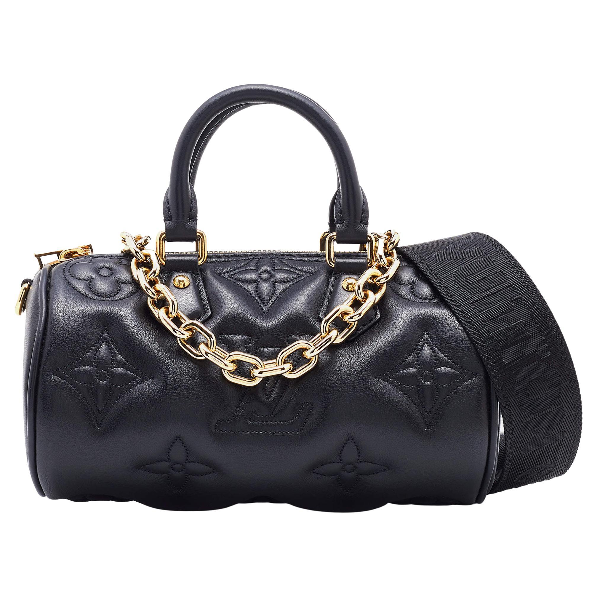 Louis Vuitton Black Monogram Empreinte Leather Papillon BB Bag at