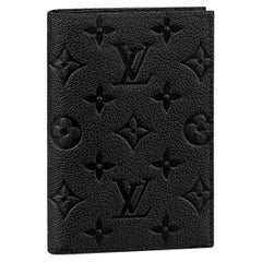 Louis Vuitton Black Monogram Empreinte Leather Passport Cover 