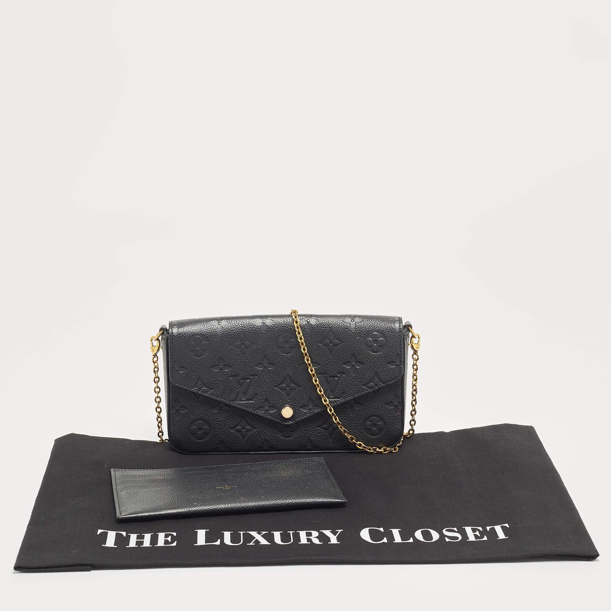 Louis Vuitton Black Monogram Empreinte Leather Pochette Felicie Bag 9