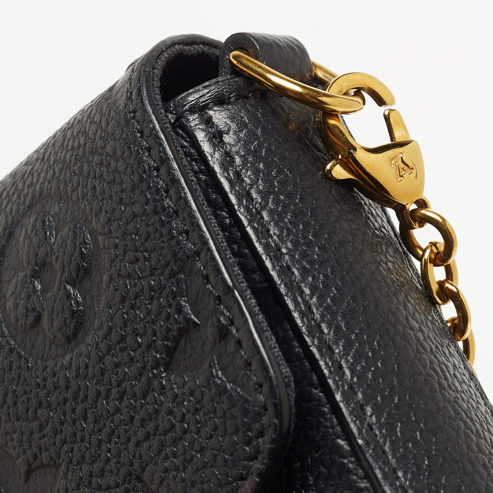 Louis Vuitton Black Monogram Empreinte Leather Pochette Felicie Bag 5