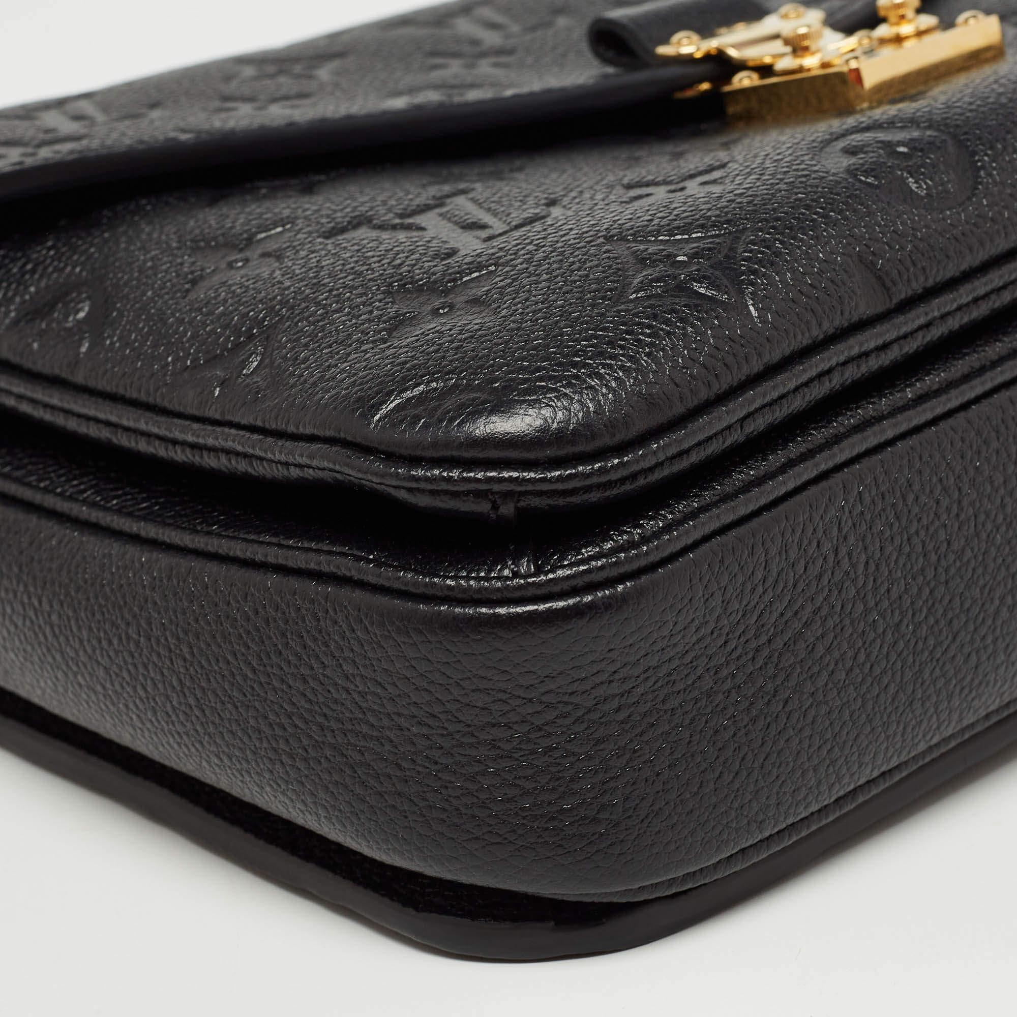 Women's Louis Vuitton Black Monogram Empreinte Leather Pochette Metis Bag