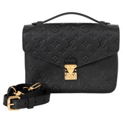LOUIS VUITTON black Monogram Empreinte leather POCHETTE METIS Bag