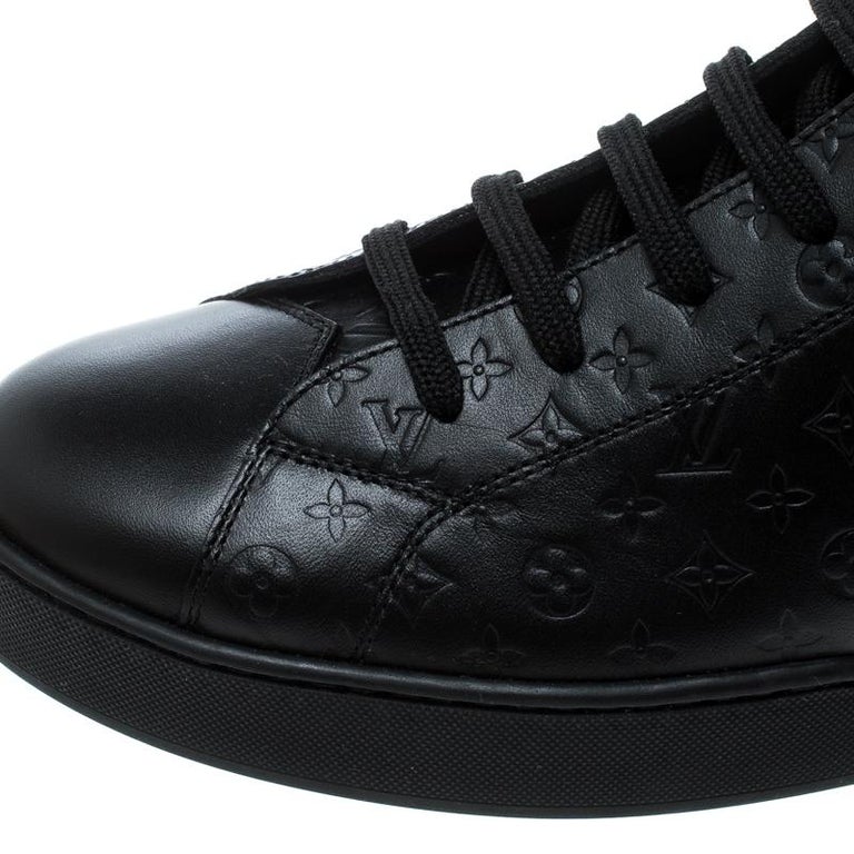 Louis Vuitton Black Monogram Empreinte Leather Punchy High Top Sneakers Size 38 For Sale at 1stdibs