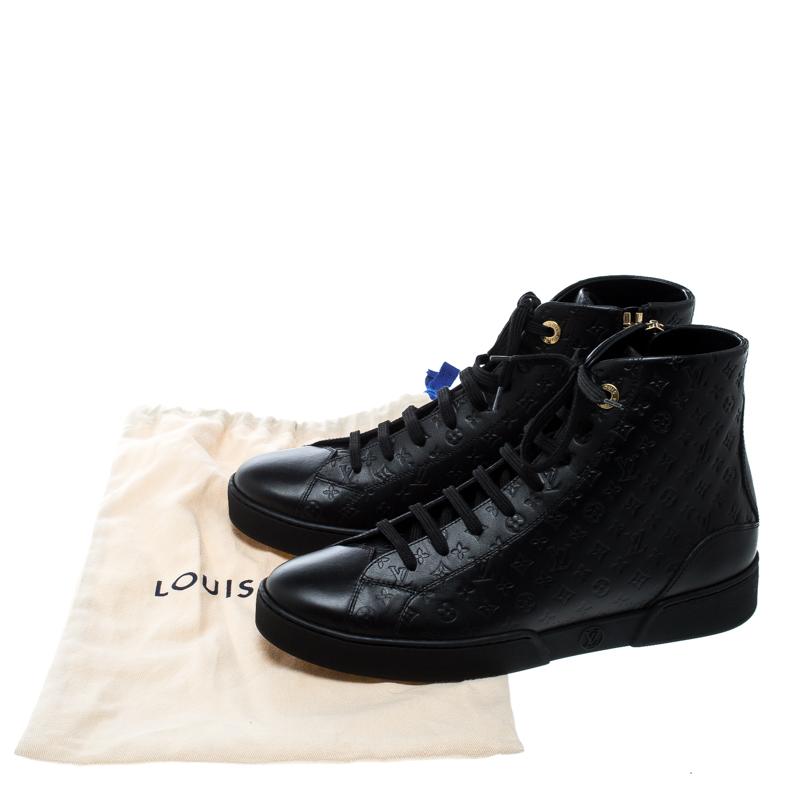 Louis Vuitton Black Monogram Empreinte Leather Punchy High Top Sneakers Size 38 3
