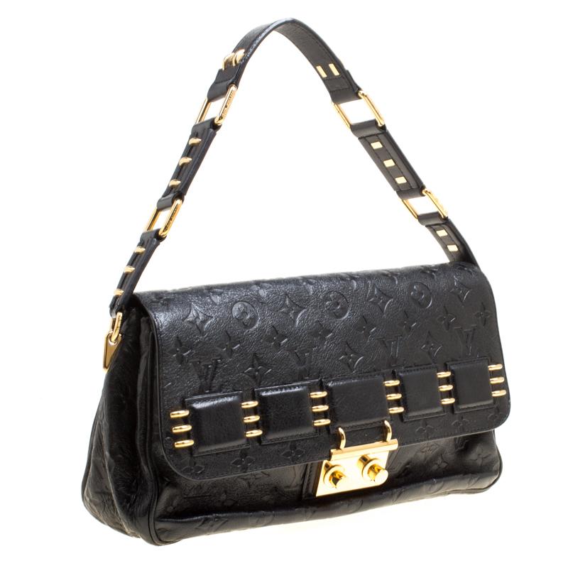 Louis Vuitton Schwarz Monogram Empreinte Leder Rubel Umhängetasche Damen