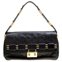 Louis Vuitton Schwarz Monogram Empreinte Leder Rubel Umhängetasche