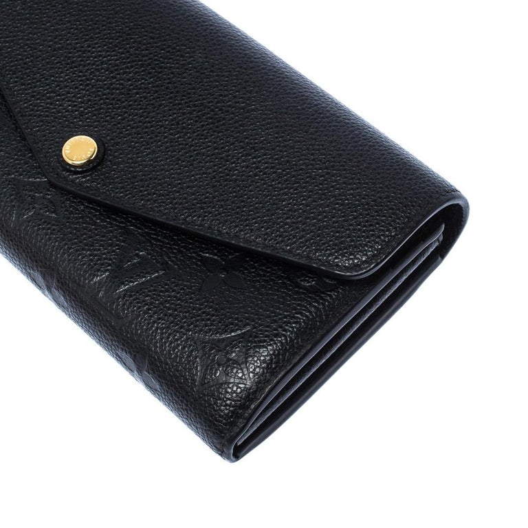 Louis Vuitton Black Monogram Empreinte Leather Sarah Wallet For Sale at 1stdibs