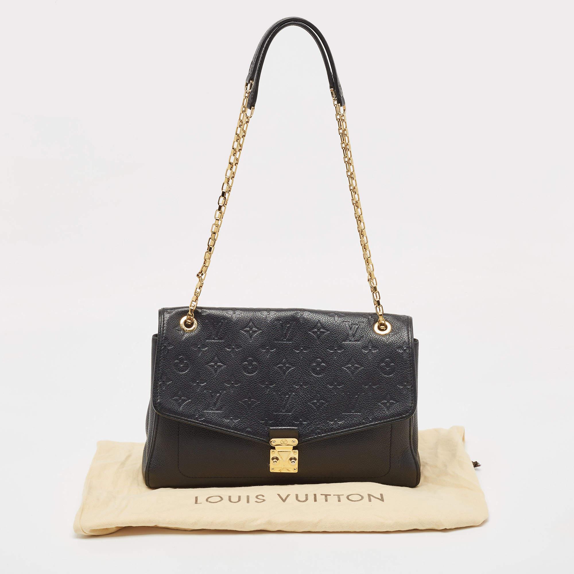 Louis Vuitton Black Monogram Empreinte Leather St Germain MM Bag For Sale 11