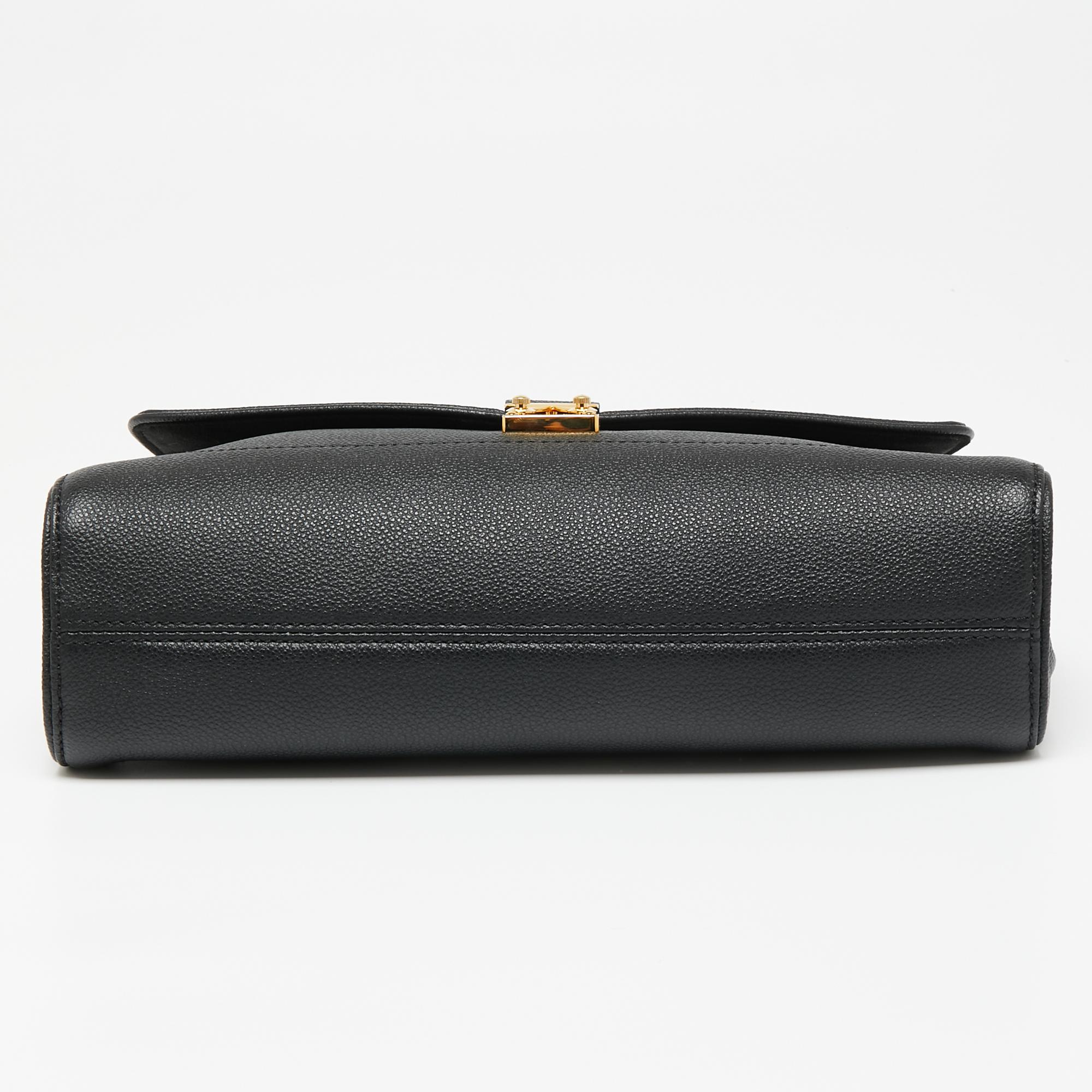 Women's Louis Vuitton Black Monogram Empreinte Leather St Germain MM Bag