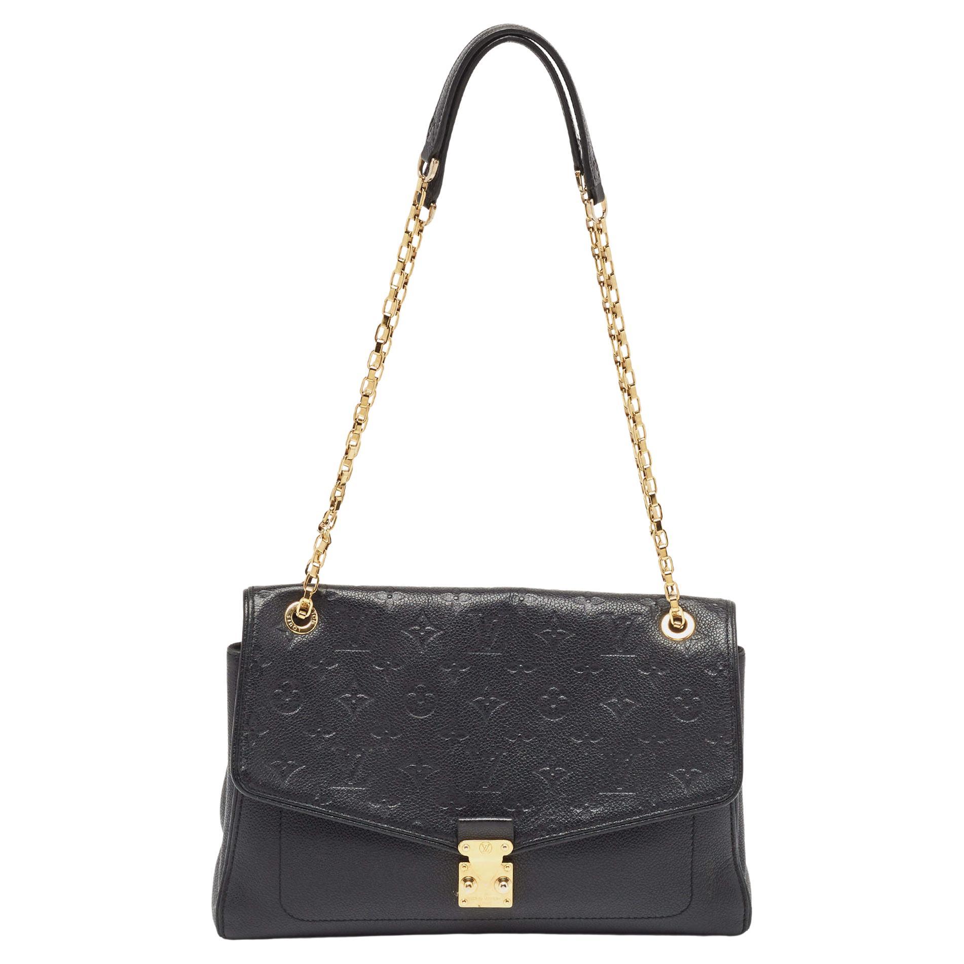 Louis Vuitton Black Monogram Empreinte Leather St Germain MM Bag For Sale
