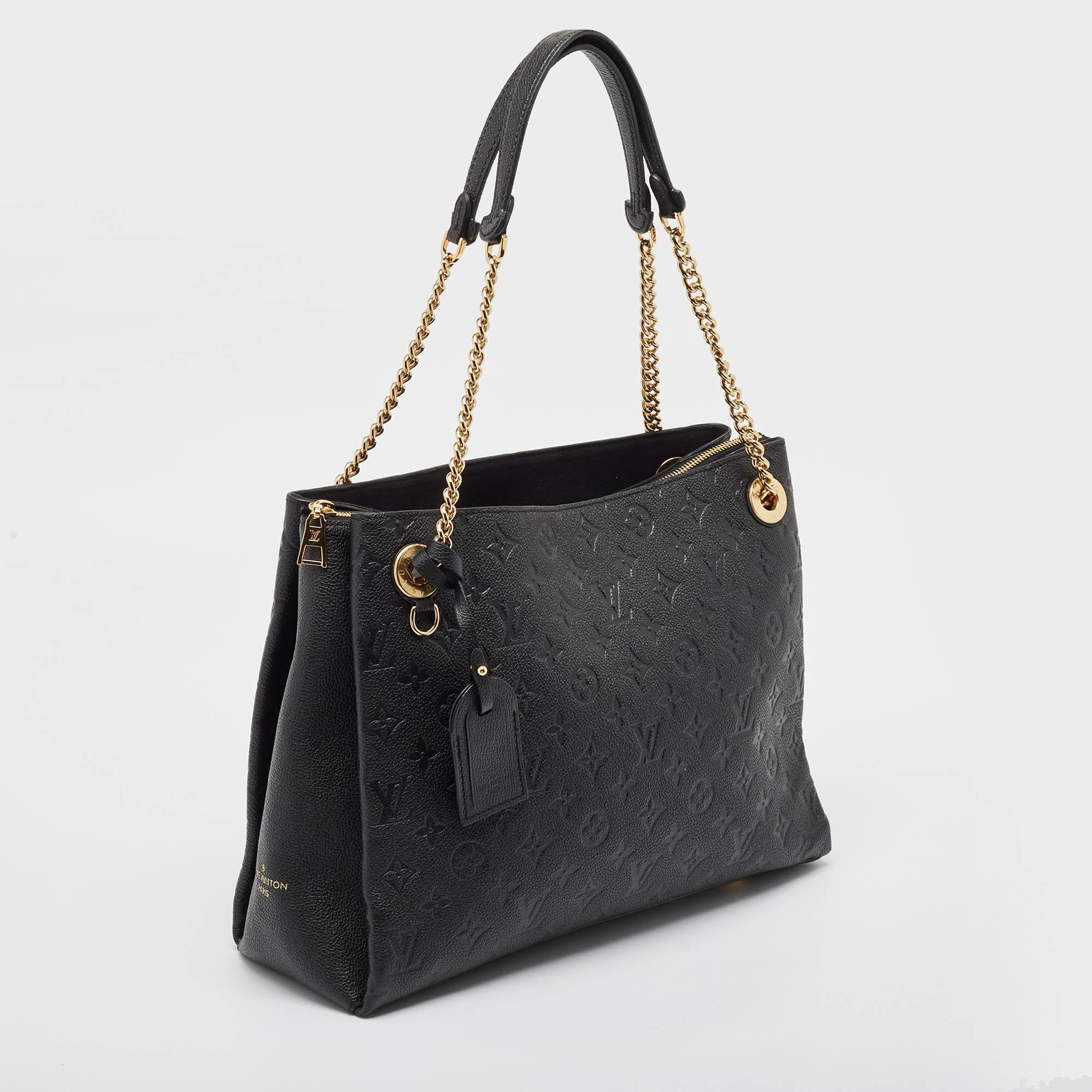 Louis Vuitton Black Monogram Empreinte Leather Surene MM Bag In Good Condition In Dubai, Al Qouz 2