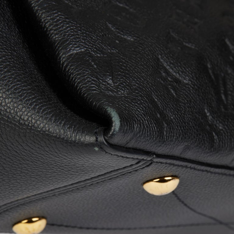 LOUIS VUITTON Black Monogram Empreinte Leather Surène MM For Sale 5