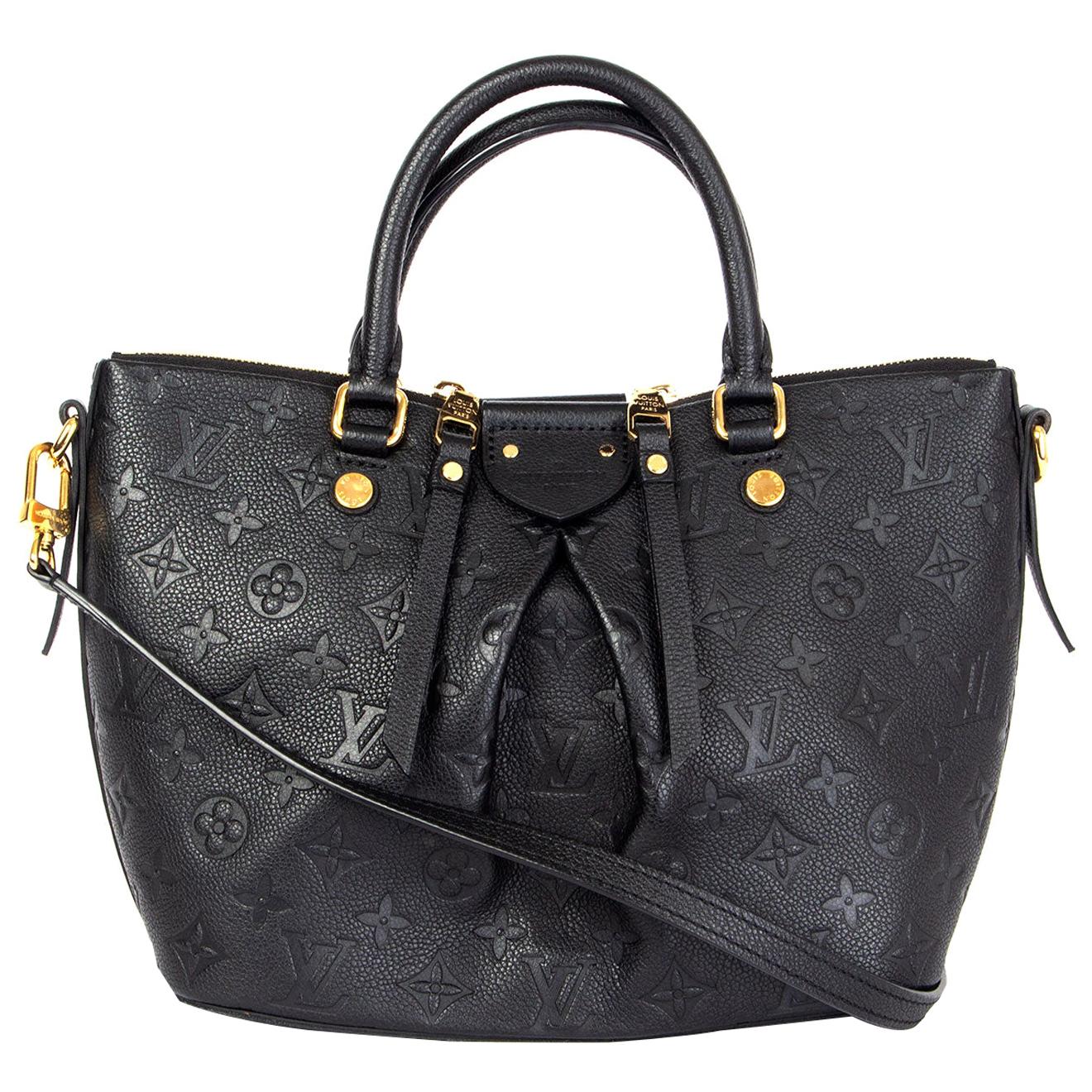 LOUIS VUITTON black Monogram Empreinte MAZARINE PM Shoulder Bag