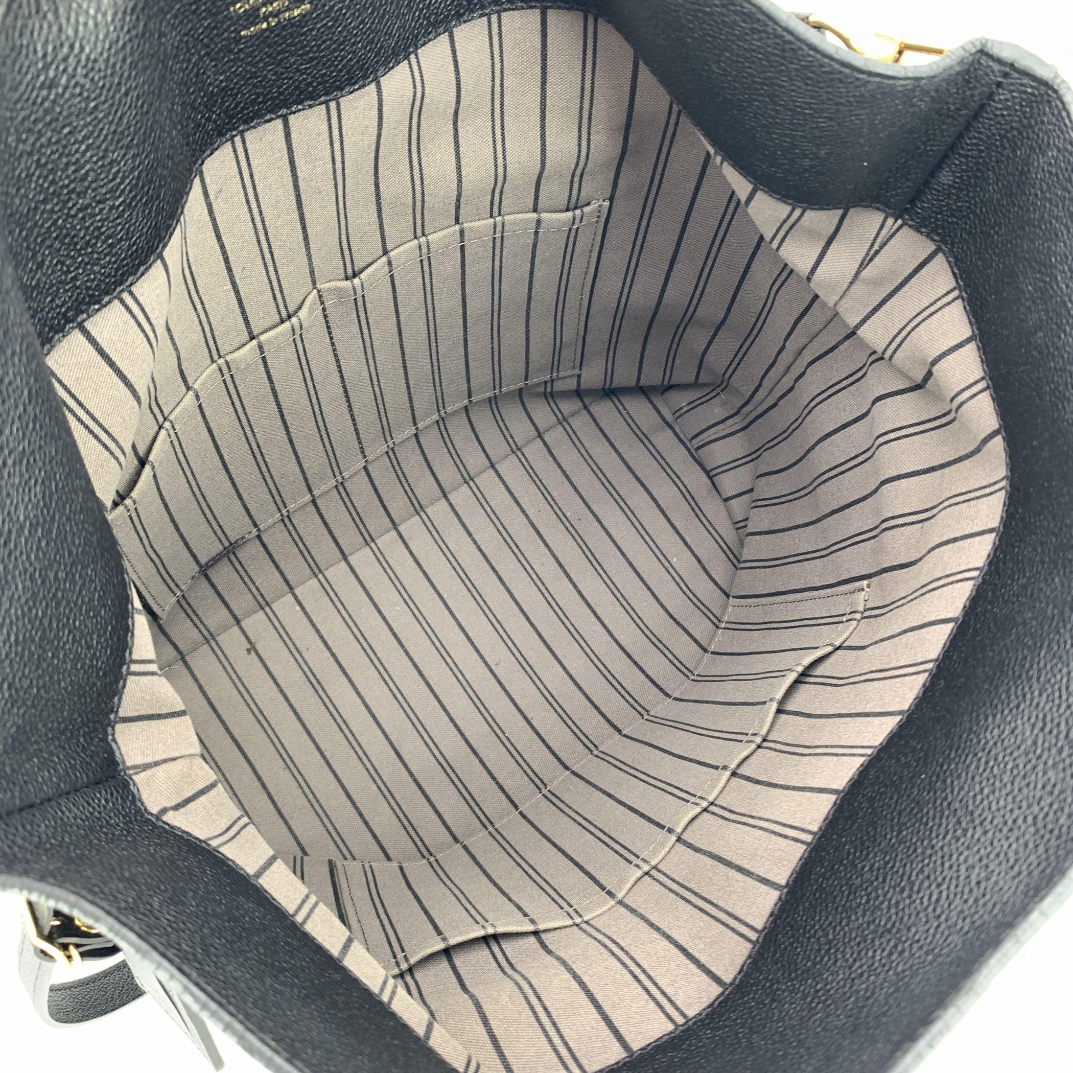 Louis Vuitton Black Monogram Empreinte Melie Tote Shoulder Bag Excellent état - En vente à Rome, Rome