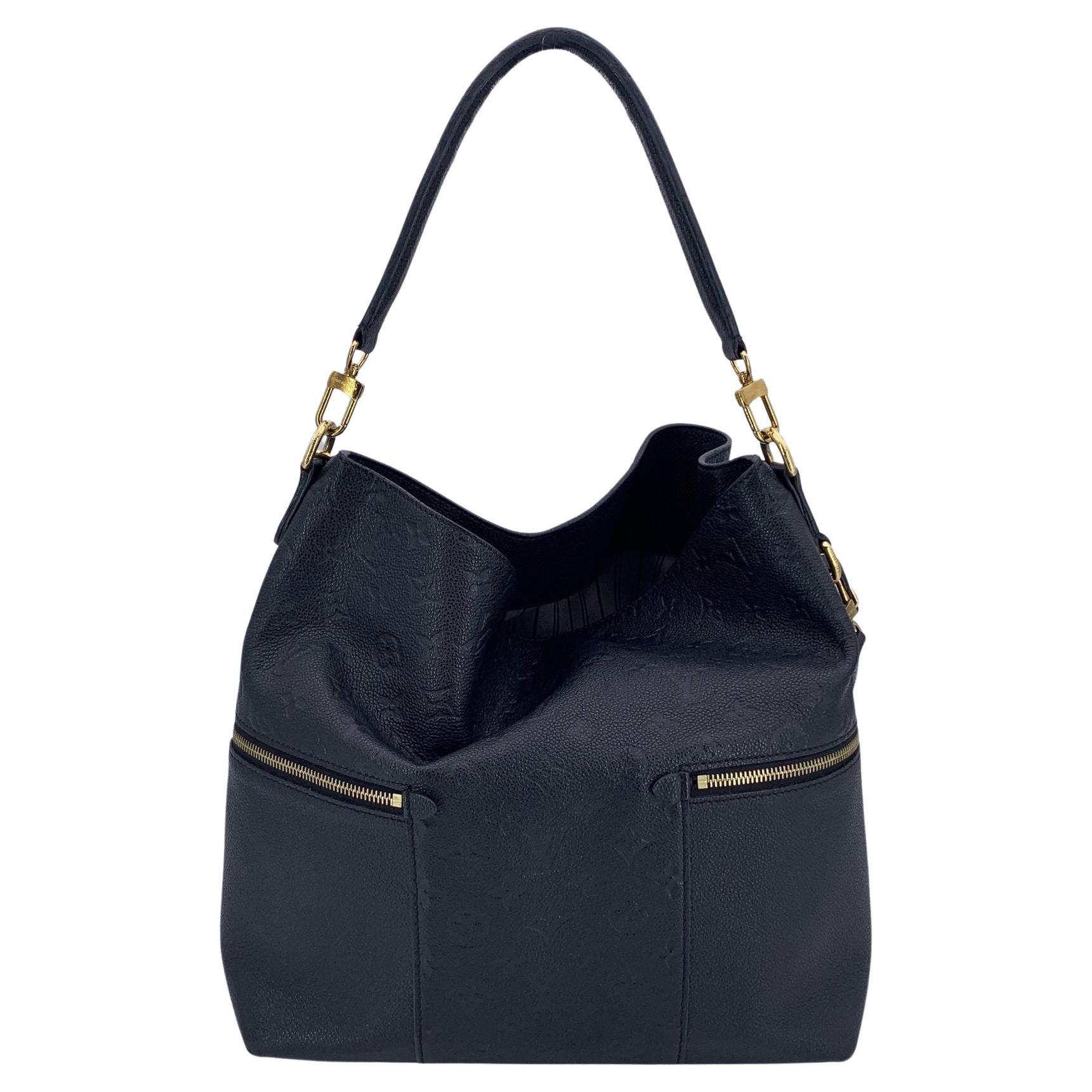 Louis Vuitton Black Monogram Empreinte Melie Tote Shoulder Bag en vente