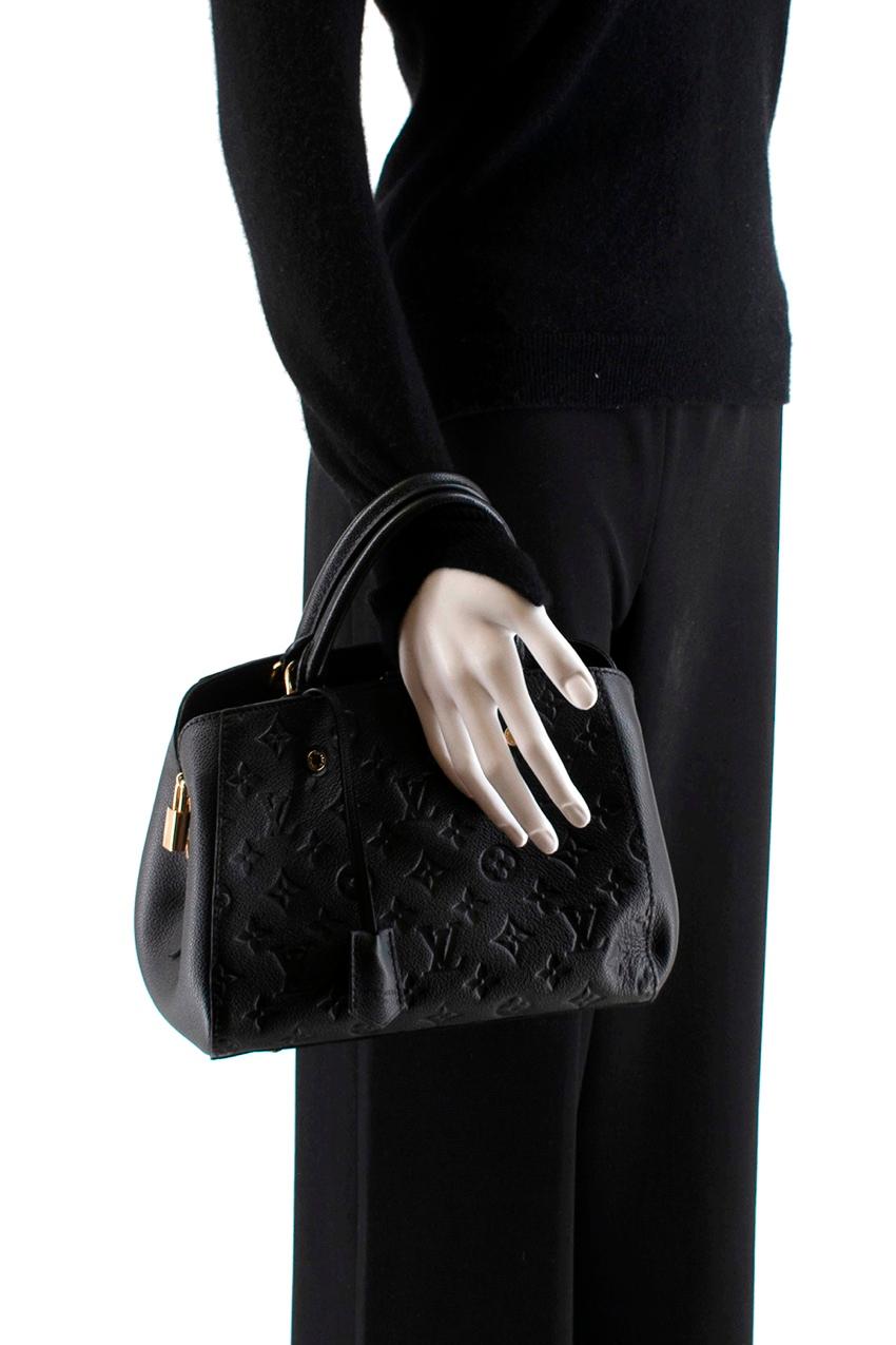 Louis Vuitton Black Monogram Empreinte Montaigne BB Bag For Sale 2