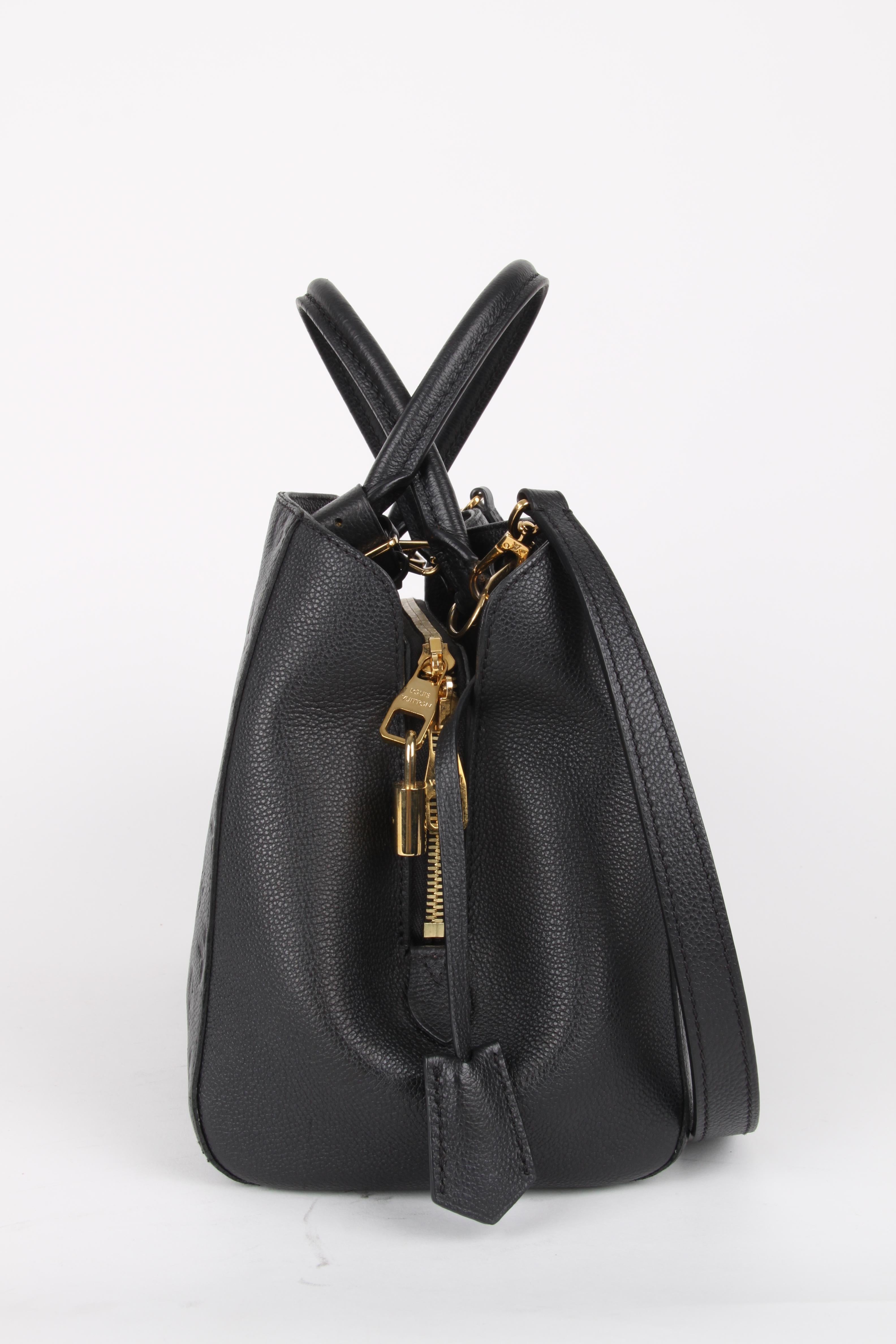 Louis Vuitton Black Monogram Empreinte Montaigne MM Handbag In Excellent Condition In Baarn, NL