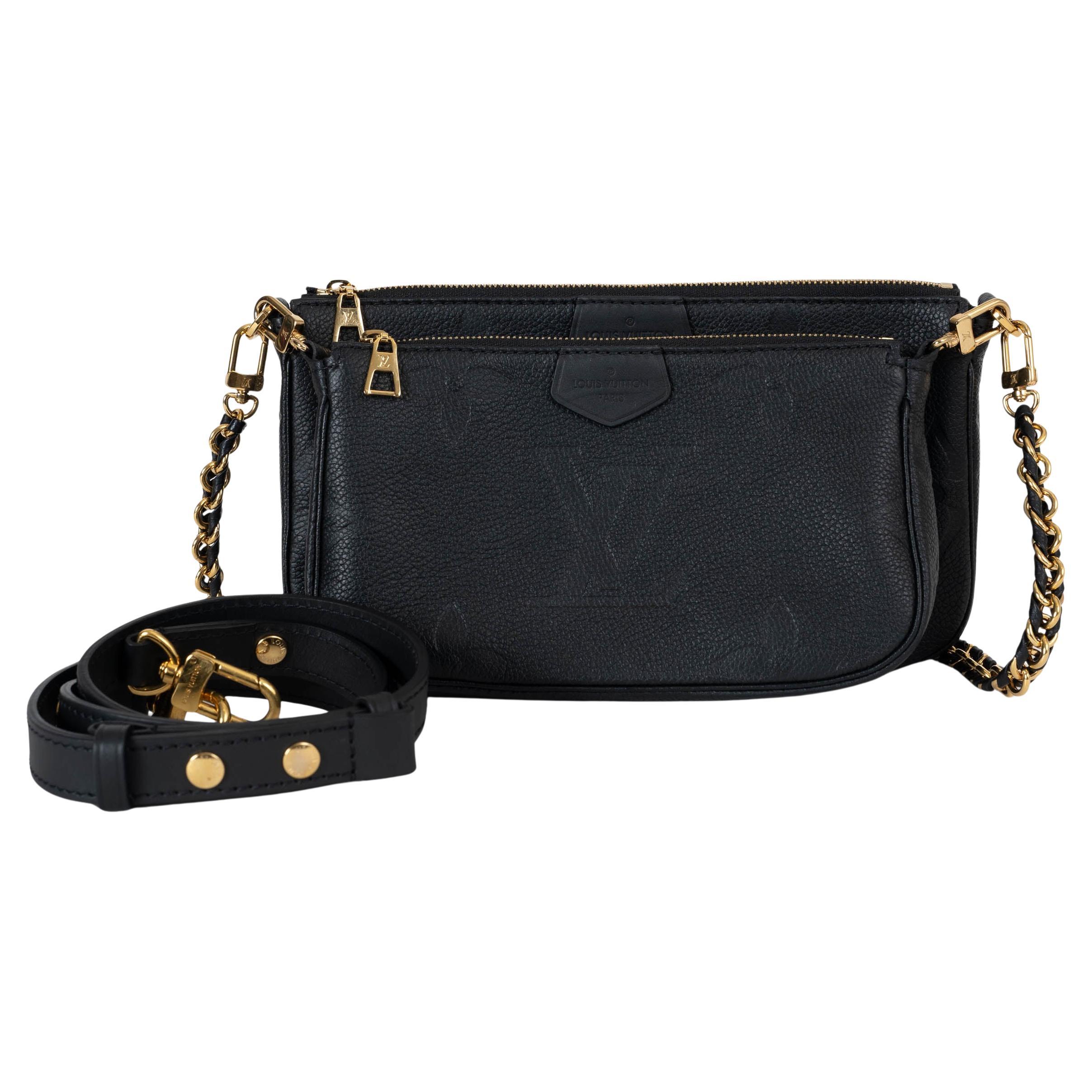 LOUIS VUITTON black Monogram Empreinte MULTI POCHETTE ACCESSOIRES Bag