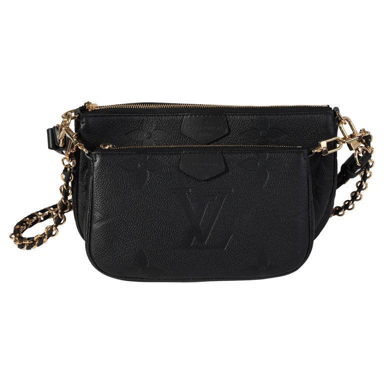Louis Vuitton Black Monogram Empreinte Multi-Pochette Accessoires For Sale