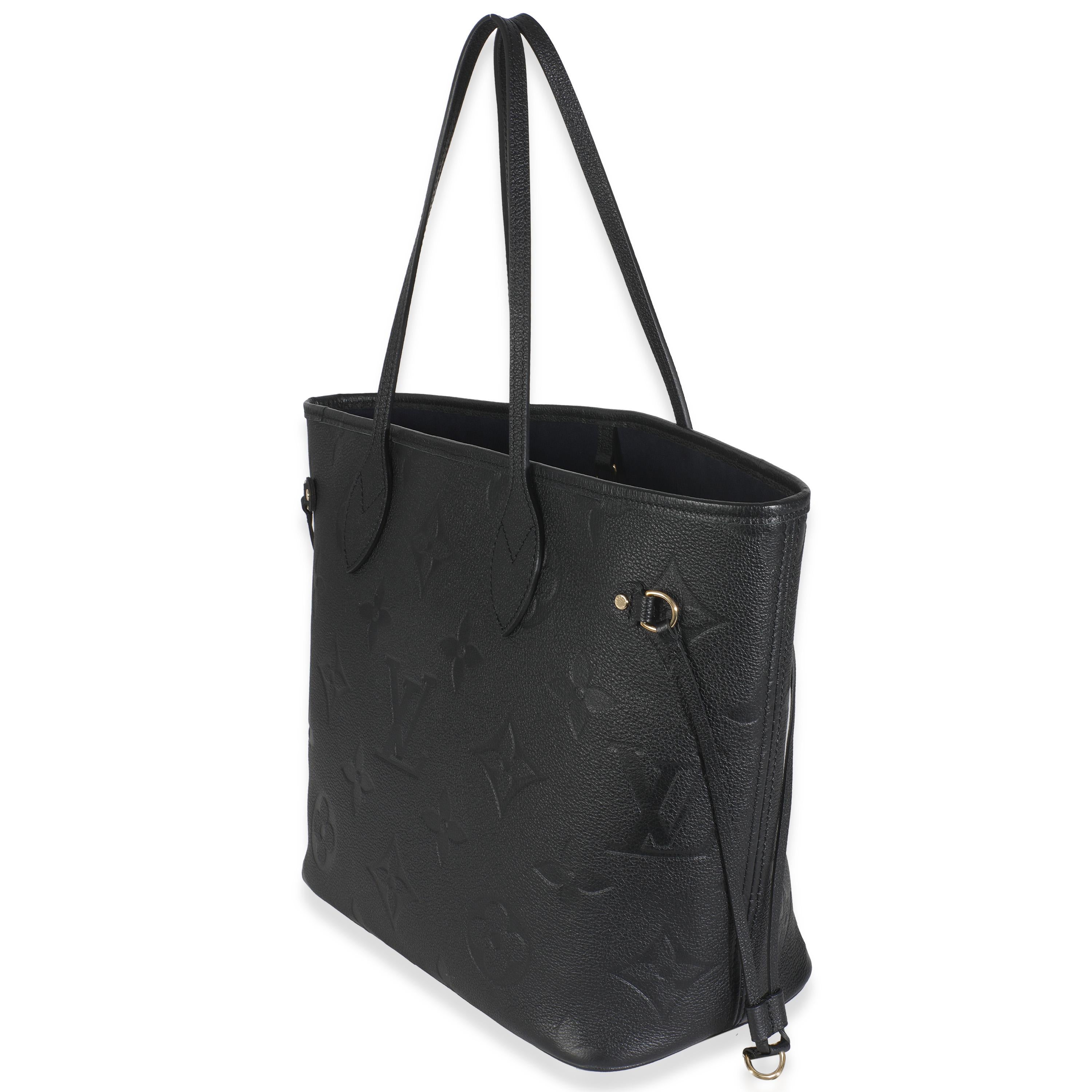 Noir Louis Vuitton Monogramme noir Empreinte Neverfull MM en vente