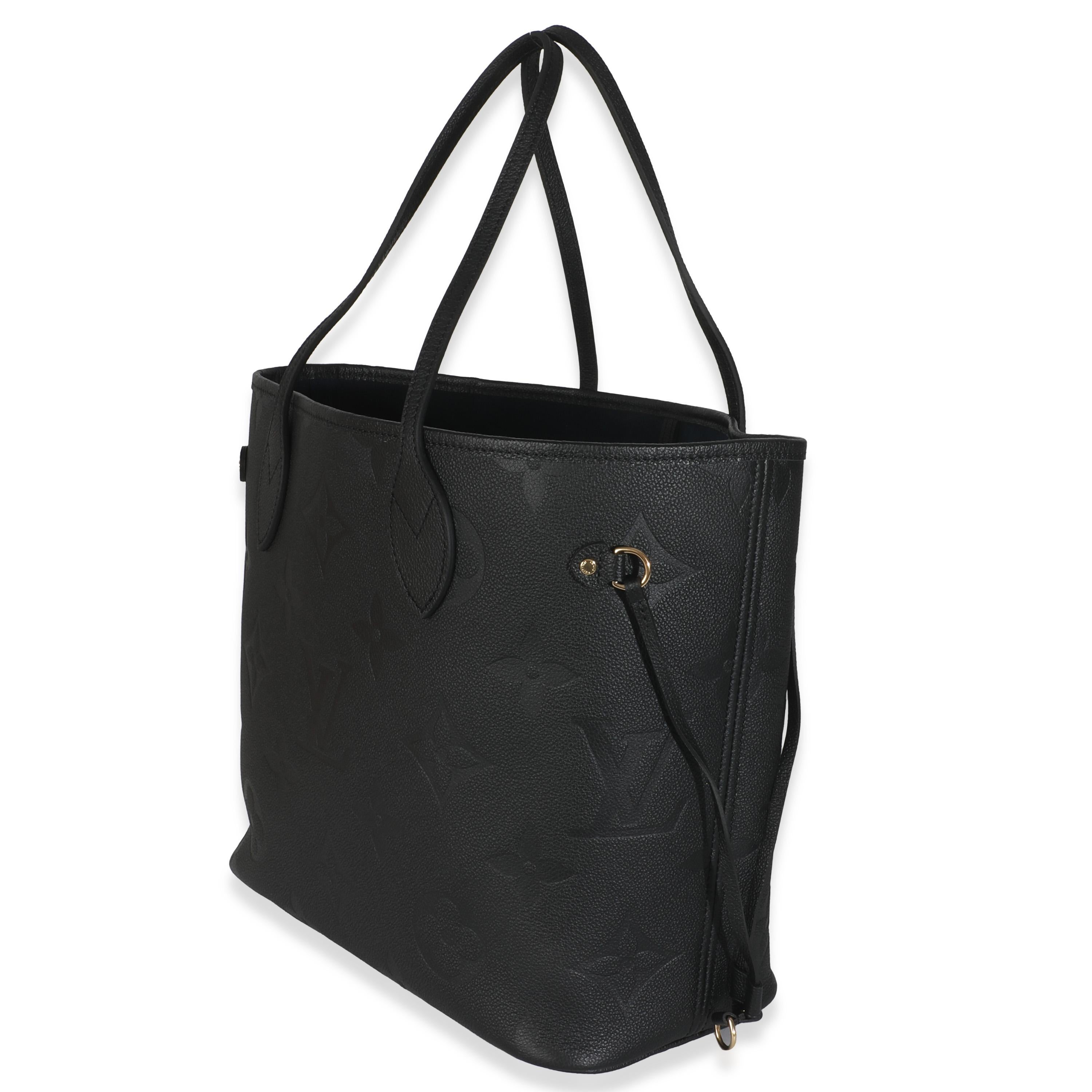 Women's or Men's Louis Vuitton Black Monogram Empreinte Neverfull MM For Sale