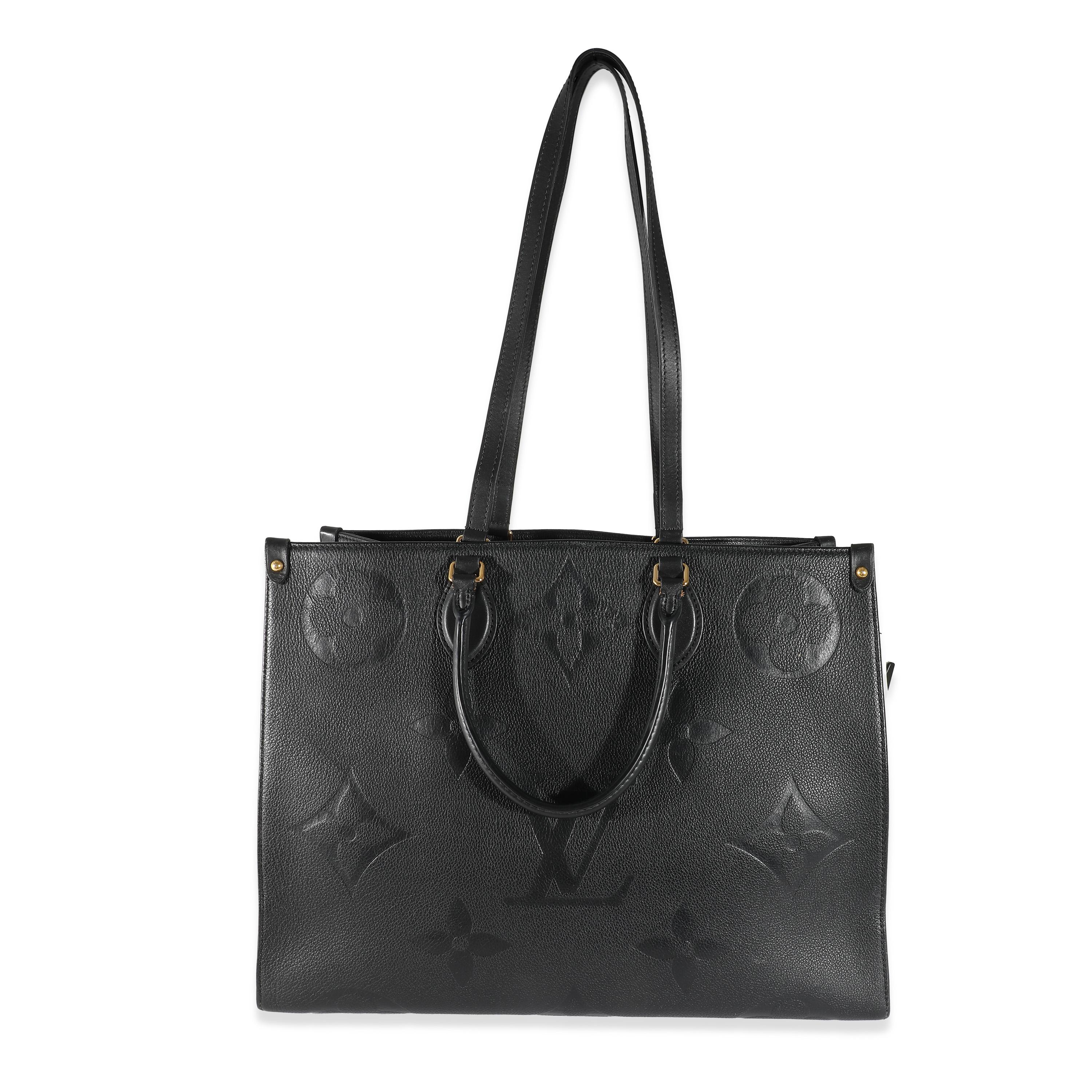 Louis Vuitton Black Monogram Empreinte Onthego GM In Excellent Condition For Sale In New York, NY