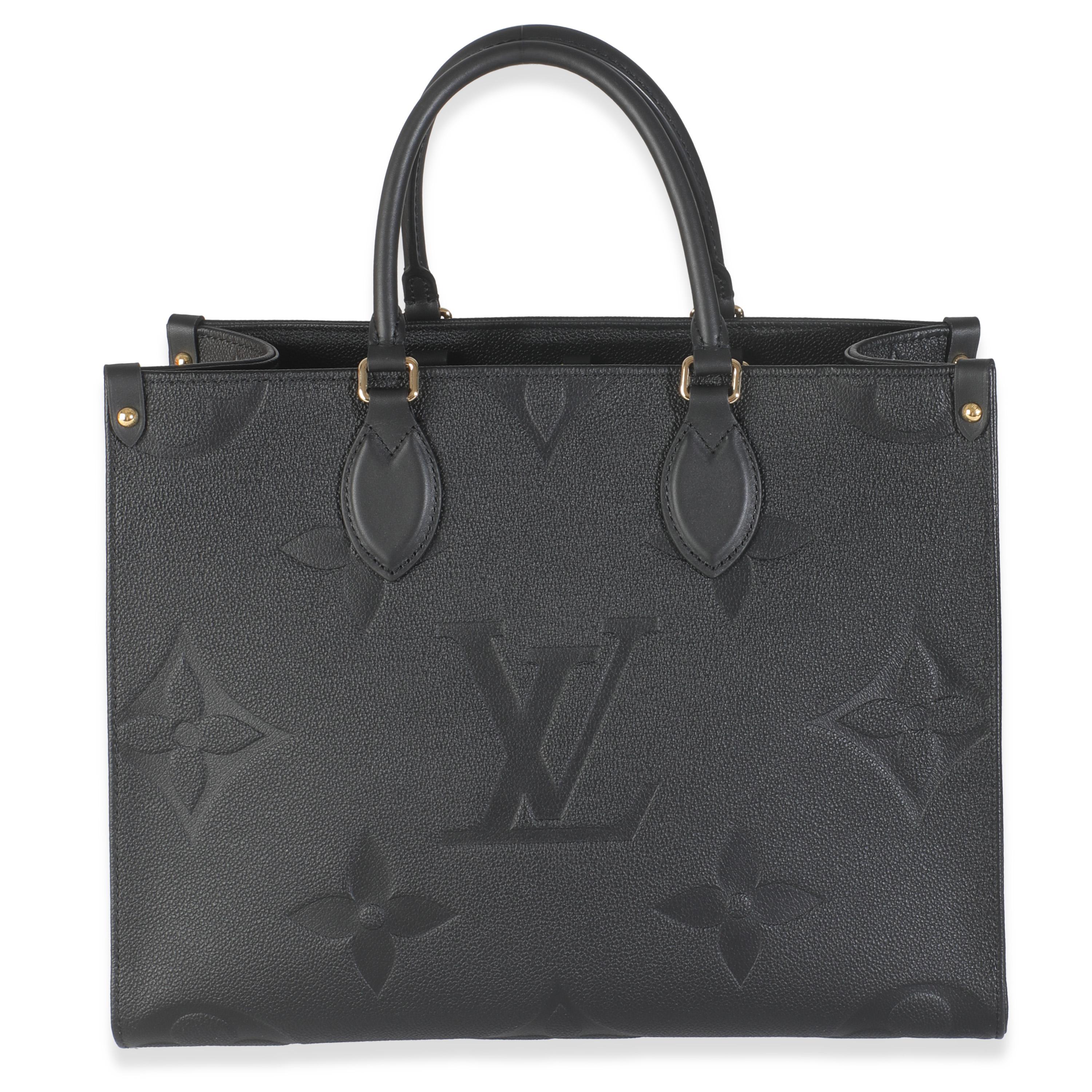 Titel der Auflistung: Louis Vuitton Schwarz Monogram Empreinte Onthego MM
SKU: 145674
MSRP: 3500.00 USD
Zustand: Gebraucht 
Beschreibung des Zustands: Diese Tasche sagt alles. Die Onthego-Tasche von Louis Vuitton wurde für einen geschäftigen