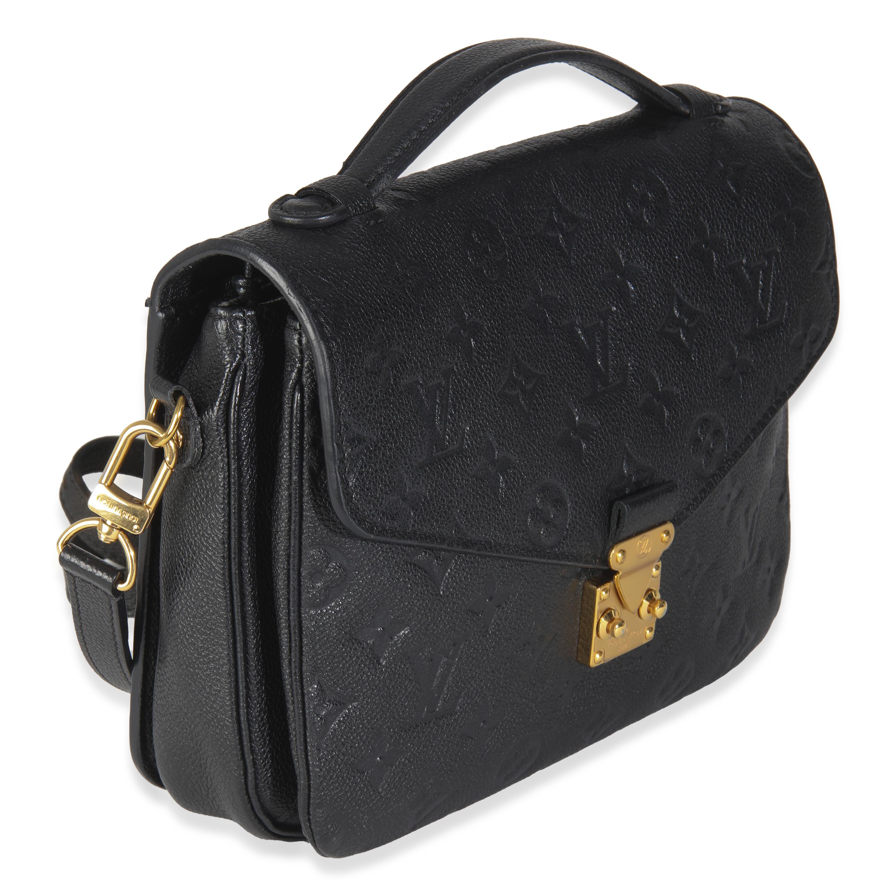 Louis Vuitton Black Monogram Empreinte Pochette Metis In Fair Condition For Sale In New York, NY