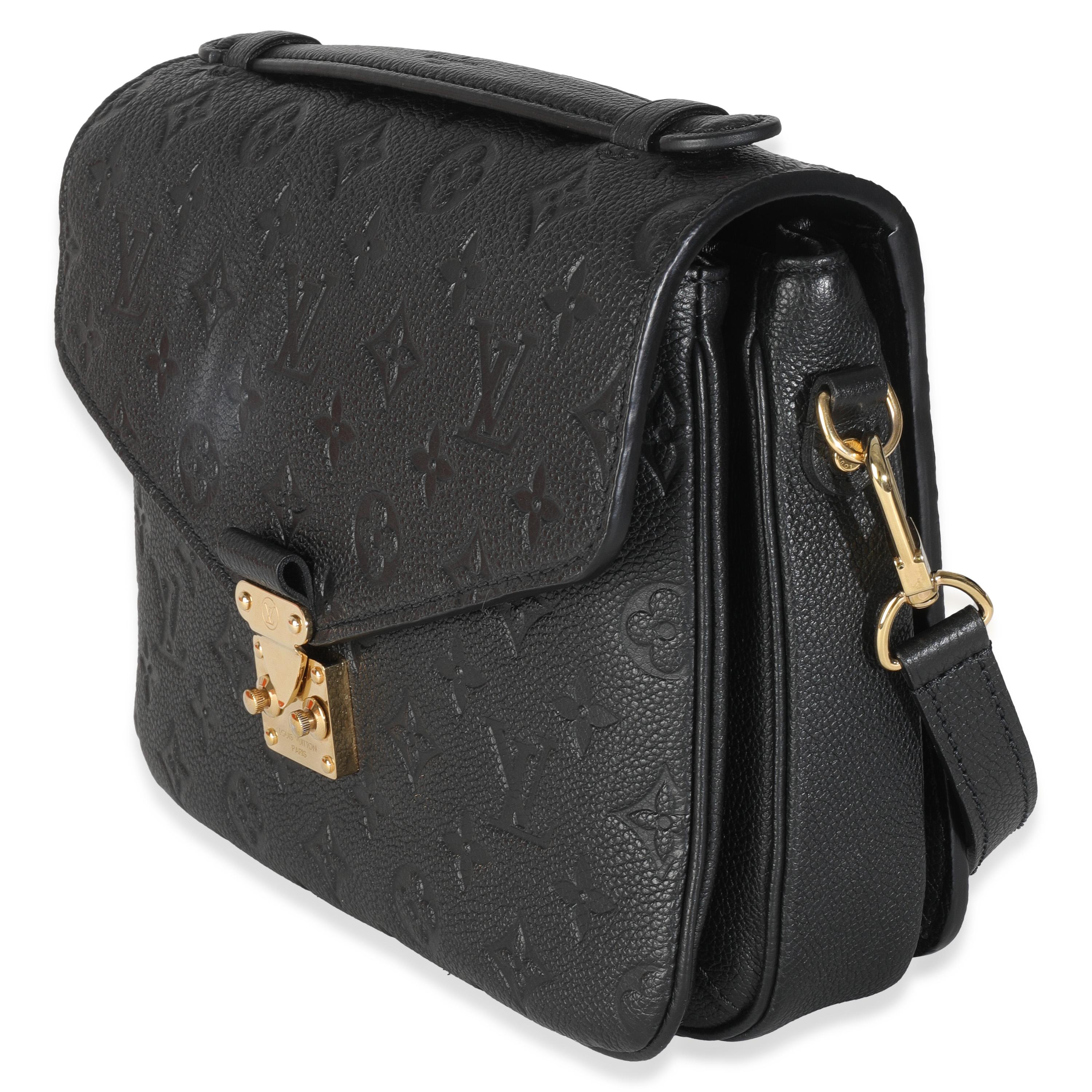 Women's or Men's Louis Vuitton Black Monogram Empreinte Pochette Metis For Sale