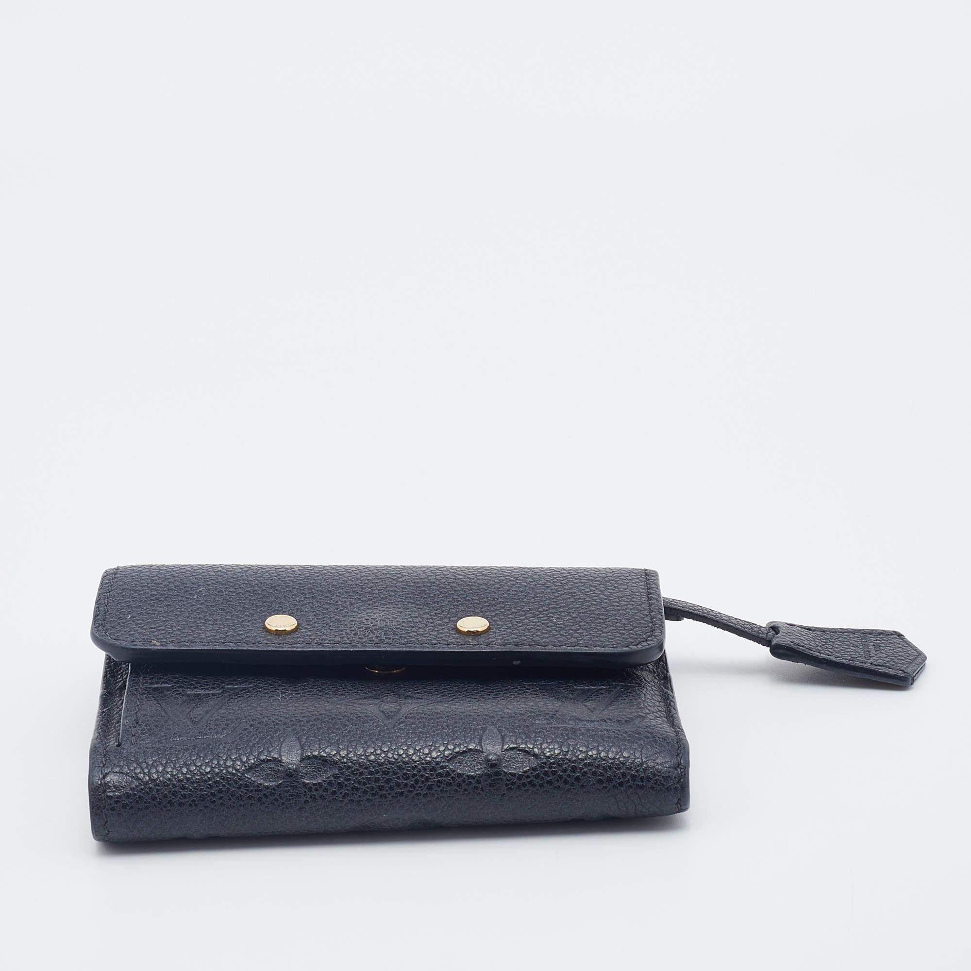 Women's or Men's Louis Vuitton Black Monogram Empreinte Pont Neuf Compact Wallet