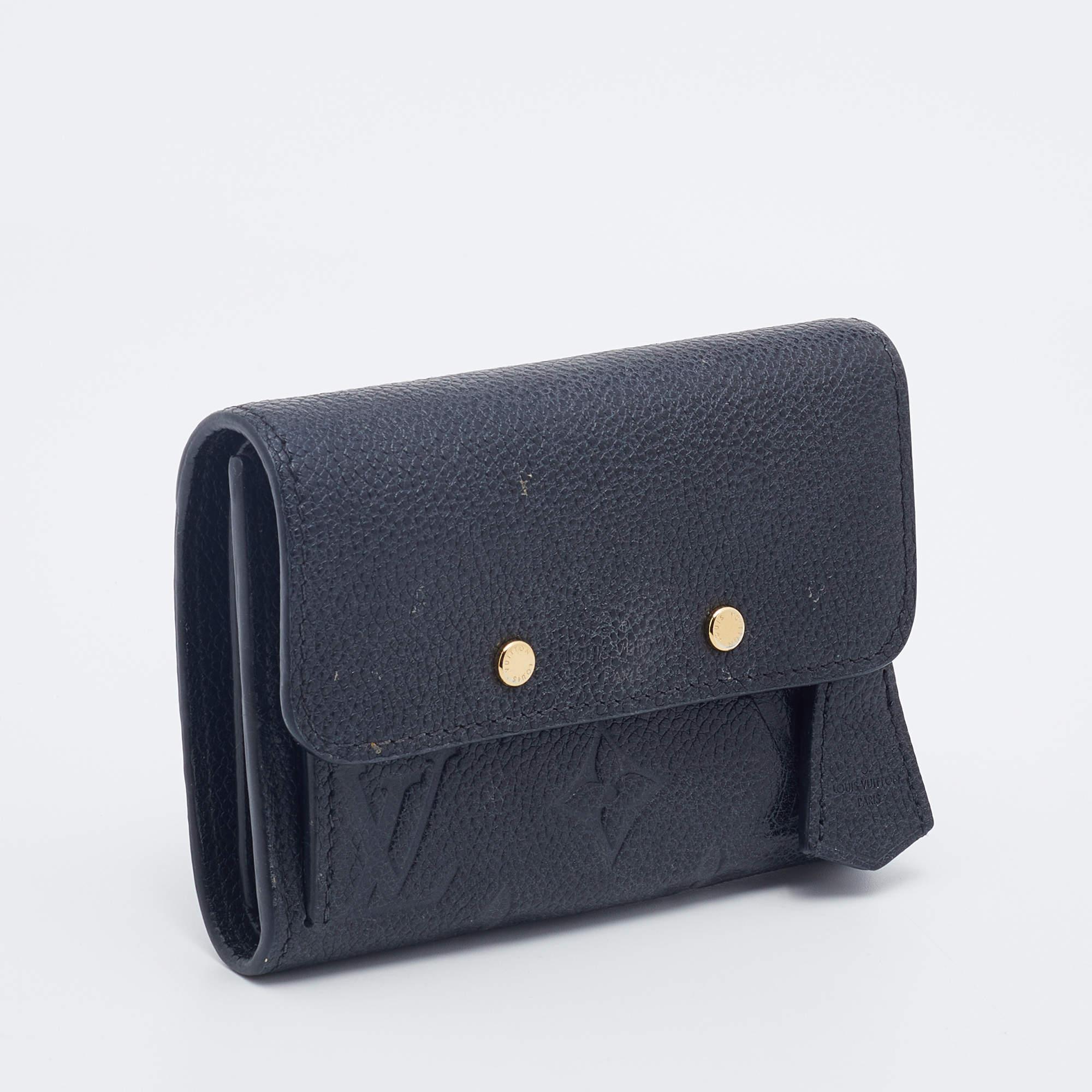 Women's Louis Vuitton Black Monogram Empreinte Pont Neuf Compact Wallet