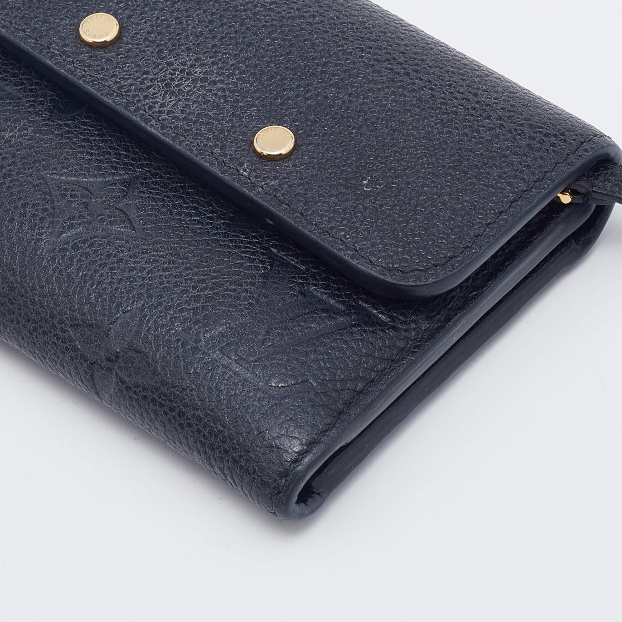 Louis Vuitton Black Monogram Empreinte Pont Neuf Compact Wallet 4