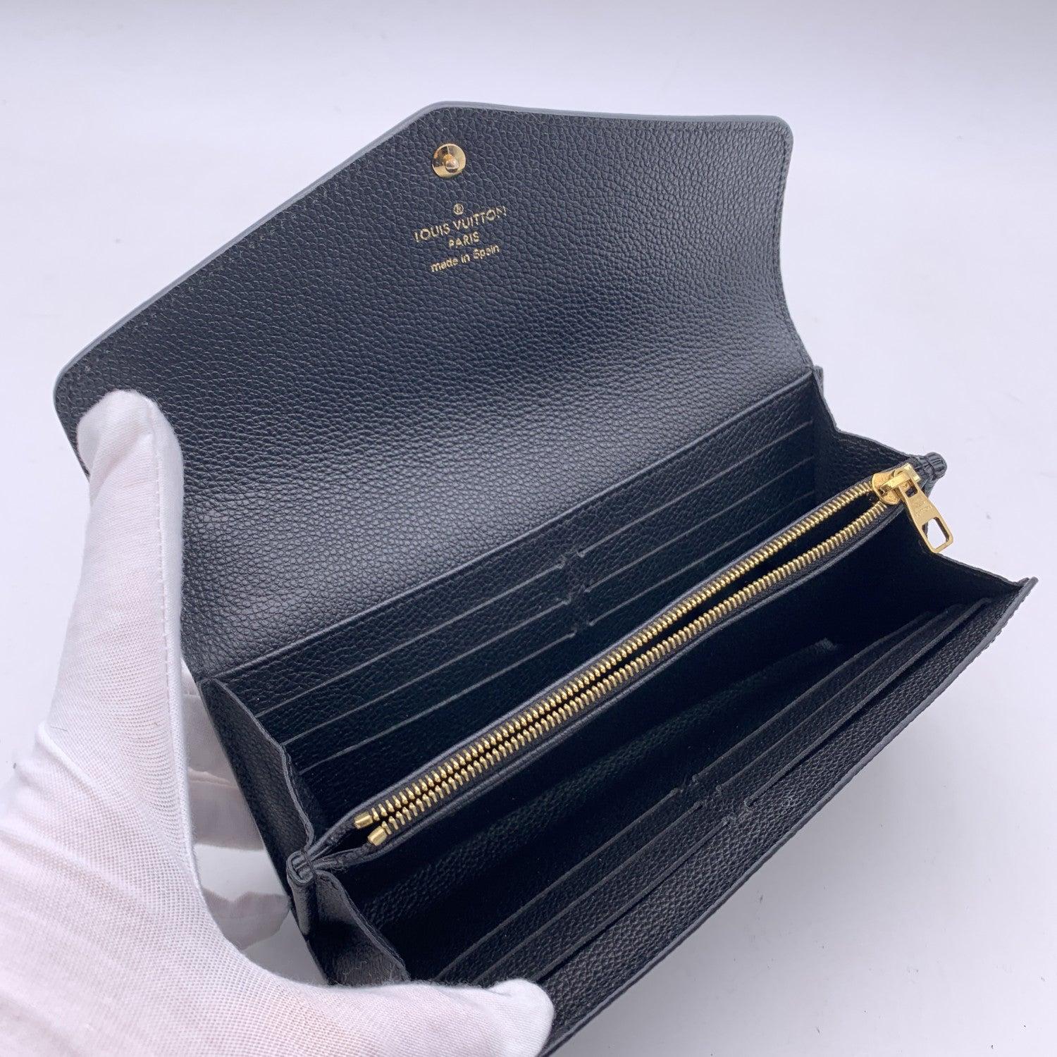 Louis Vuitton Black Monogram Empreinte Sarah Wallet M61182 In Excellent Condition In Rome, Rome