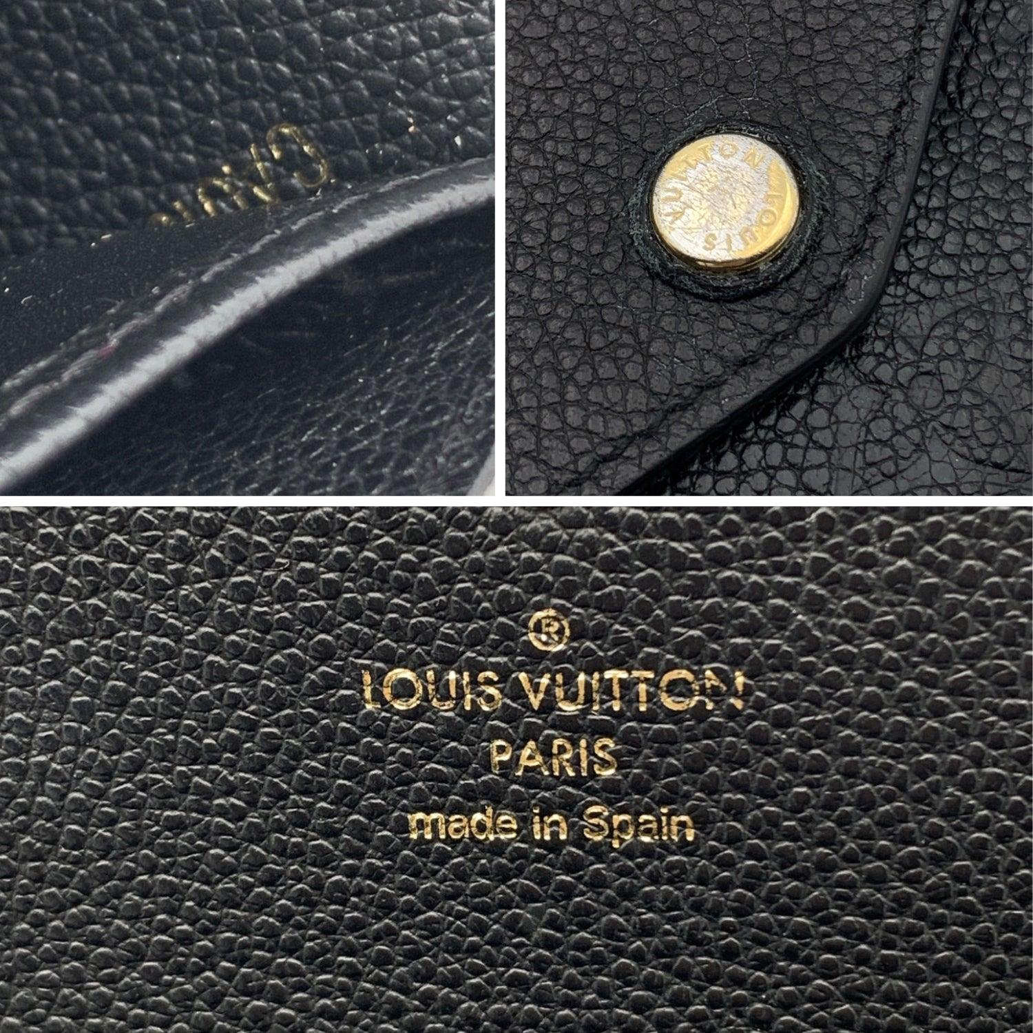 Women's Louis Vuitton Black Monogram Empreinte Sarah Wallet M61182