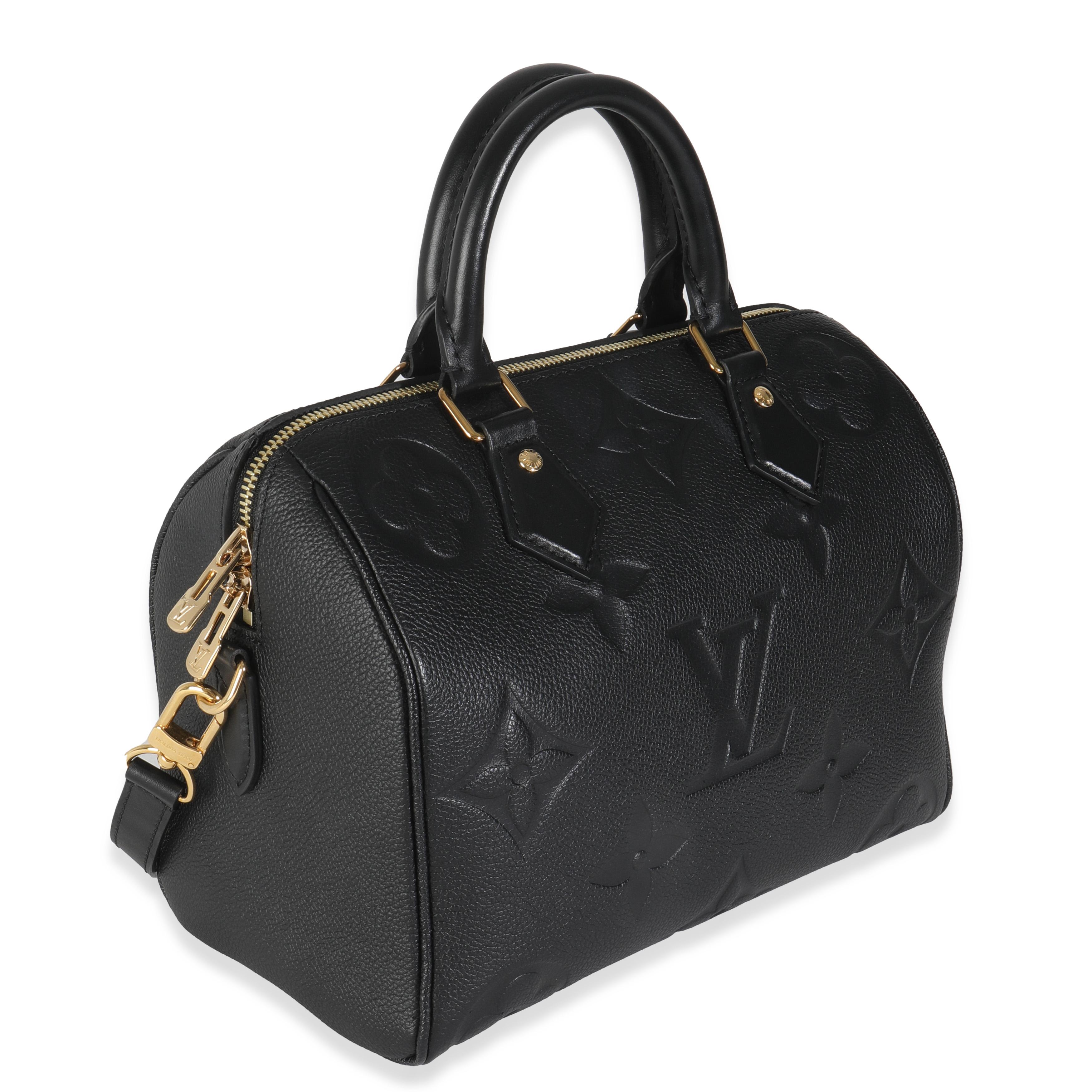 Louis Vuitton Black Monogram Empreinte Speedy Bandouliere 25 In Excellent Condition In New York, NY