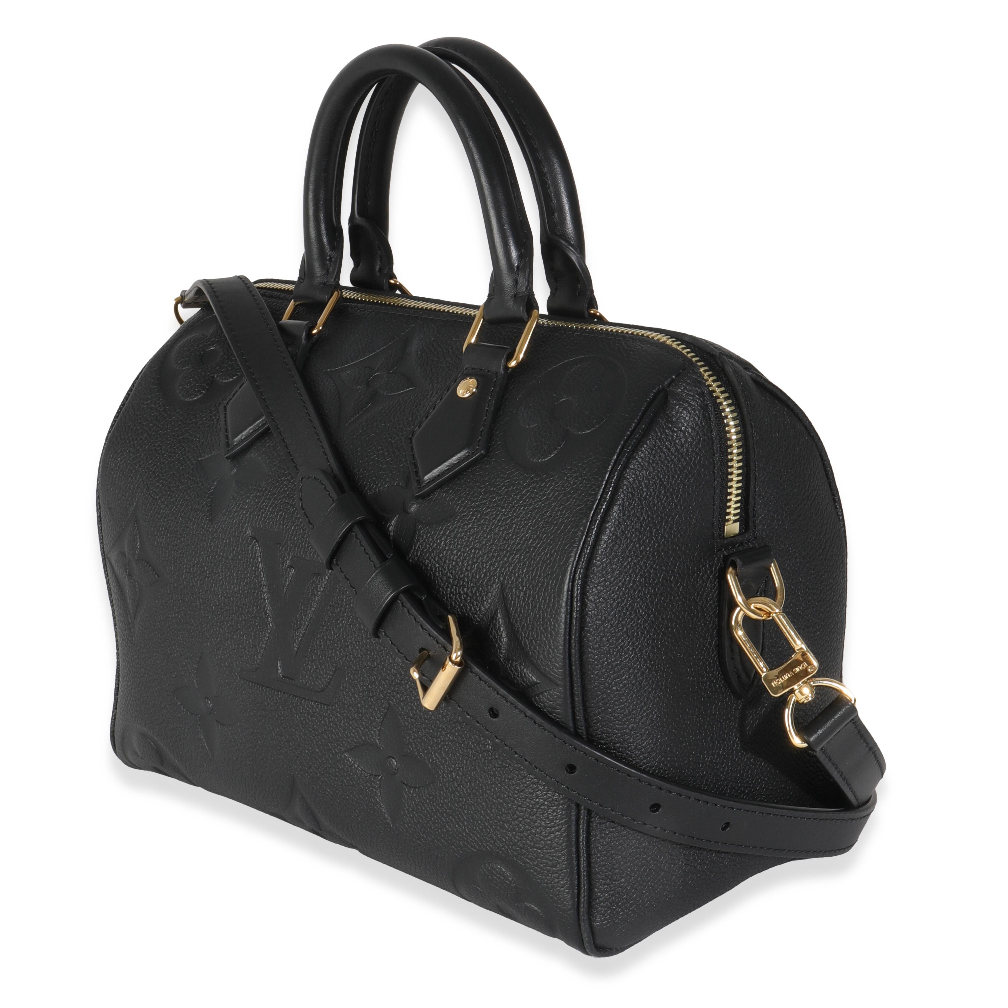 Women's Louis Vuitton Black Monogram Empreinte Speedy Bandouliere 25
