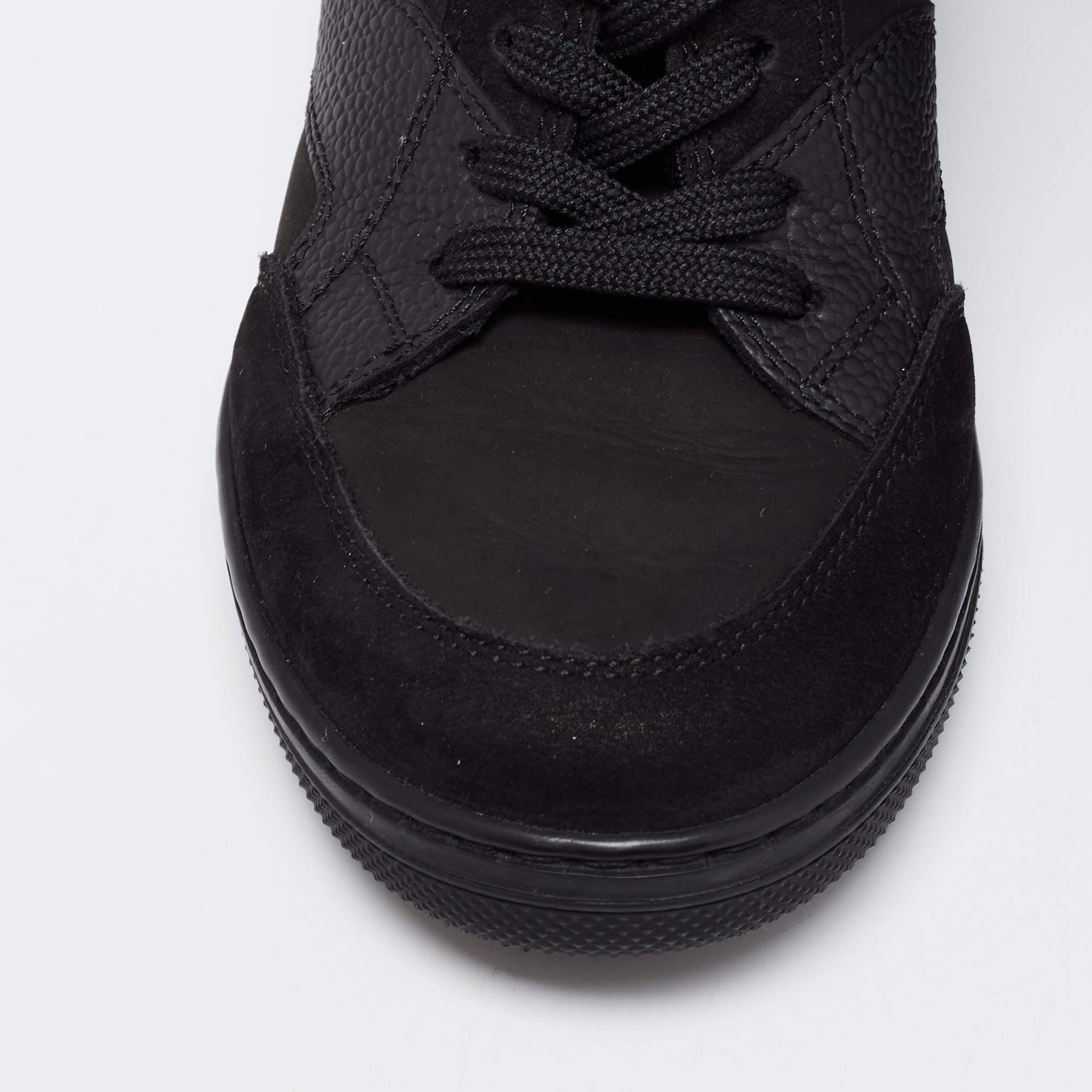 Louis Vuitton Black Monogram Empreinte Suede High Top Sneakers Size 36 2