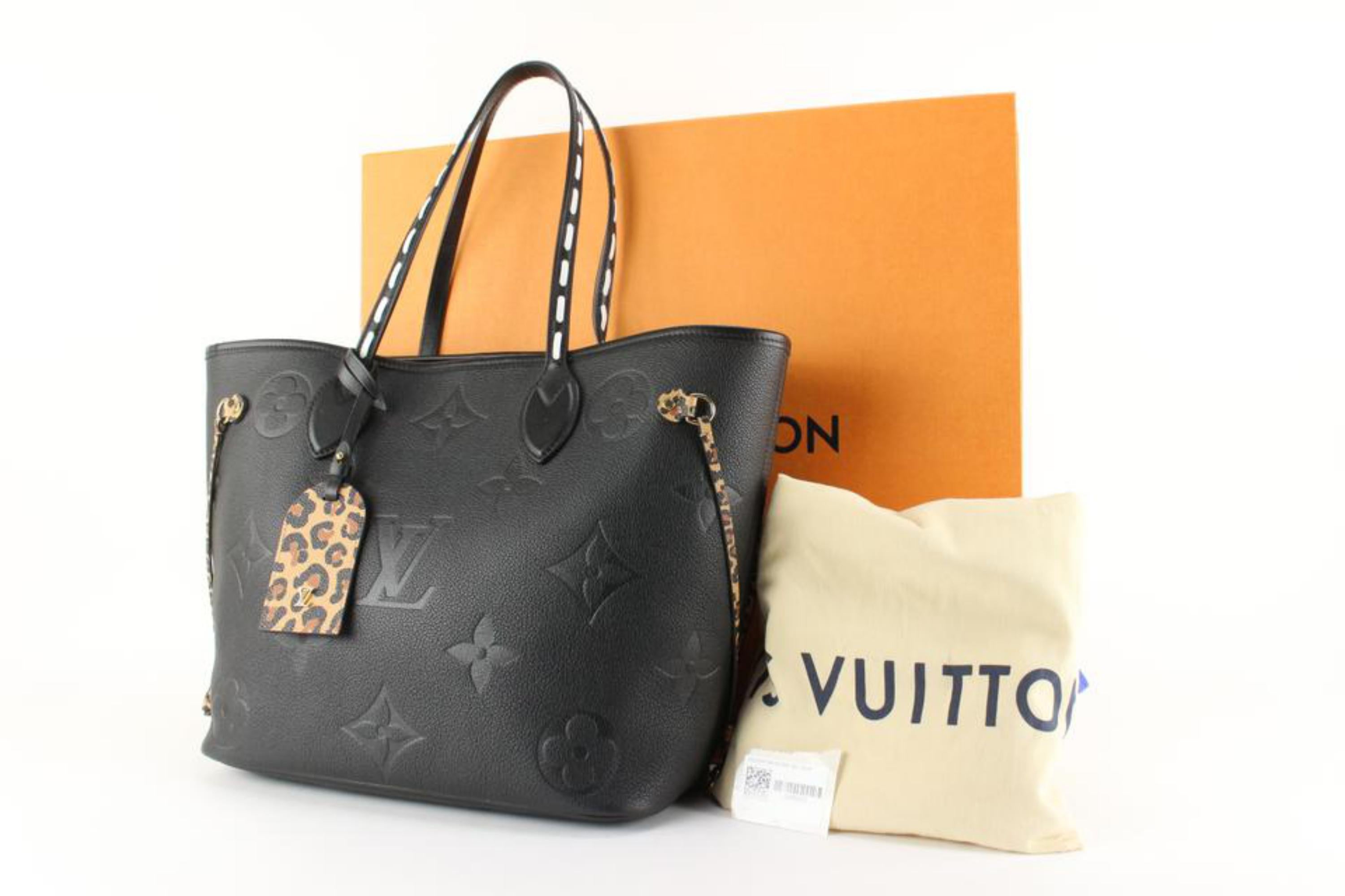 Louis Vuitton Black Monogram Empreinte Wild at Heart Neverfull MM 94lk89s In Excellent Condition In Dix hills, NY
