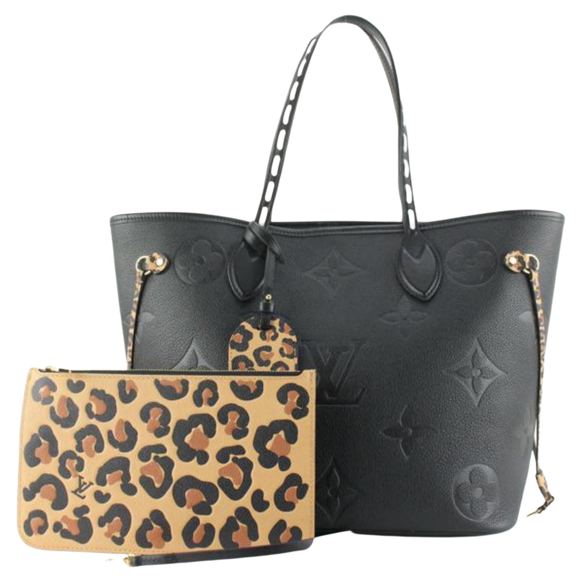 Louis Vuitton Black Monogram Empreinte Wlid at Heart Neverfull MM with 95lk89s