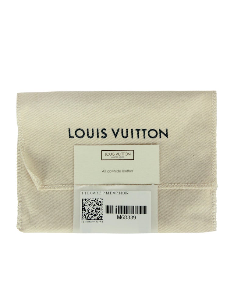 Louis Vuitton Black Monogram Empreinte Zipped Card Holder NM Wallet For Sale 4
